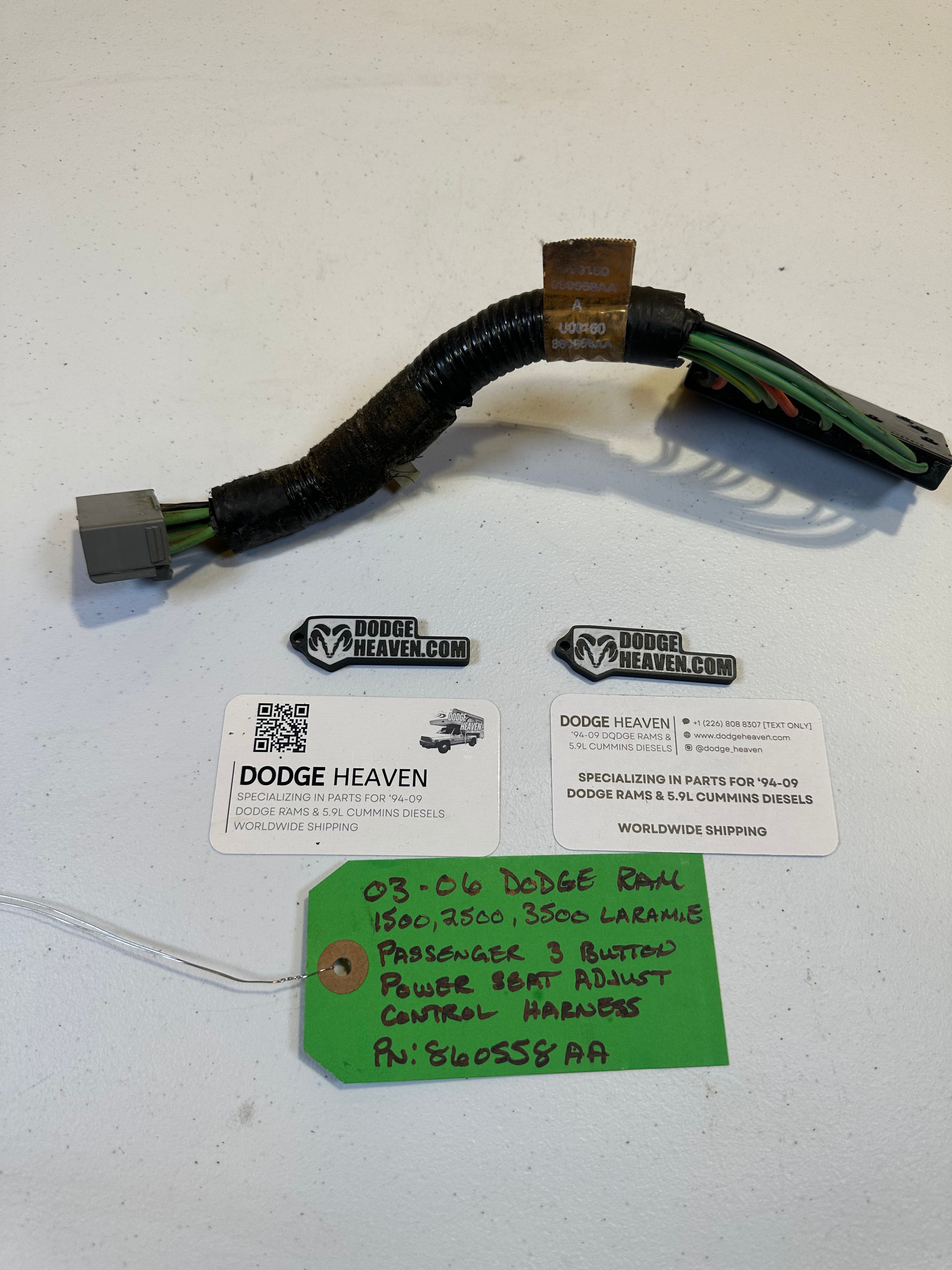 2003-2006 Dodge Ram Passenger-Side 3 Button Power Seat Adjustment Wiring Harness (OEM)
