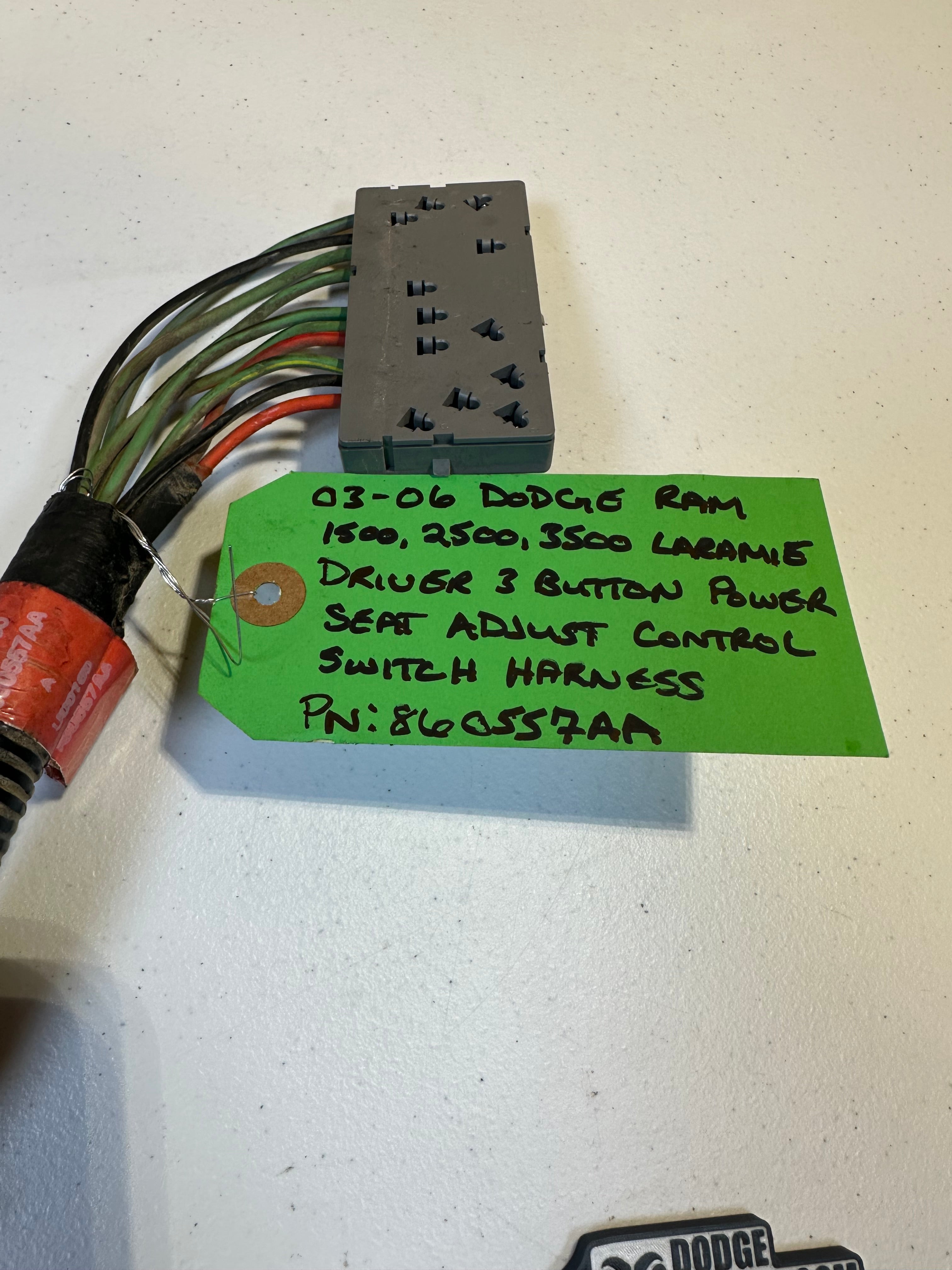 2003-2006 Dodge Ram Driver-Side 3 Button Power Seat Adjustment Wiring Harness (OEM)