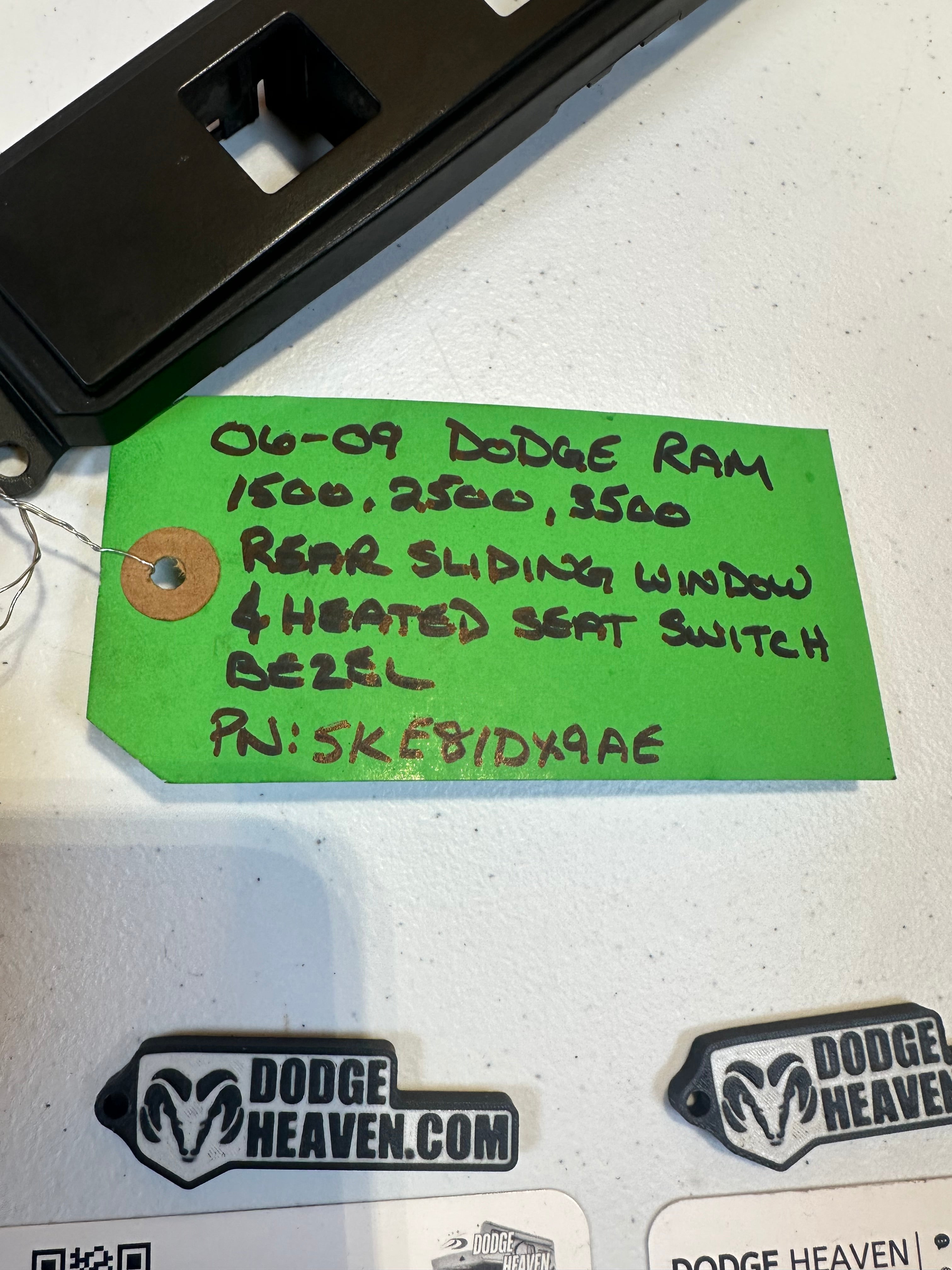 2006-2009 Dodge Ram Rear sliding Window & Heated Seat Switch Bezel (OEM)