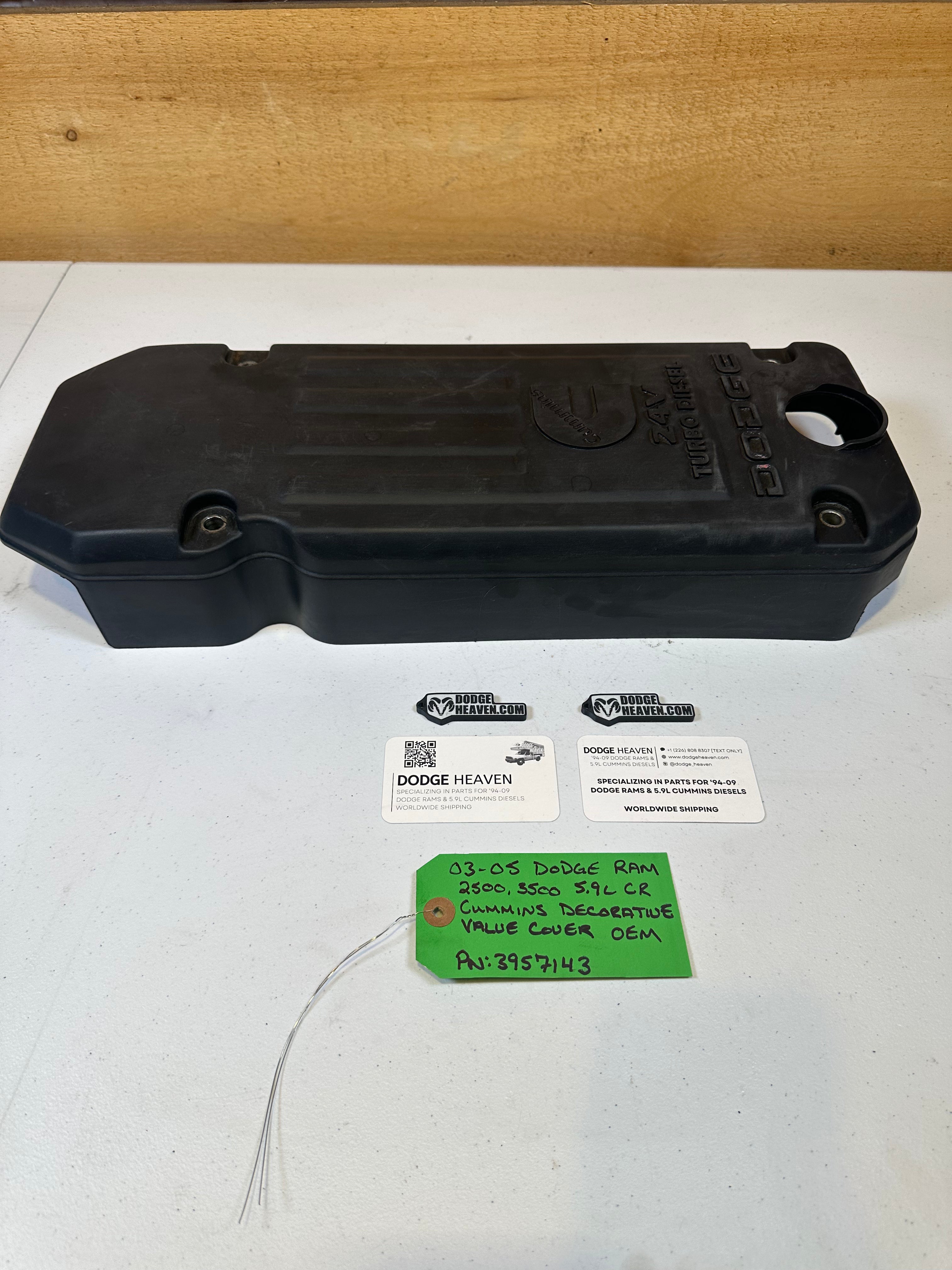 2003-2005 Dodge Ram 2500 3500 5.9L Cummins Valve Cover Plastic Trim (OEM)