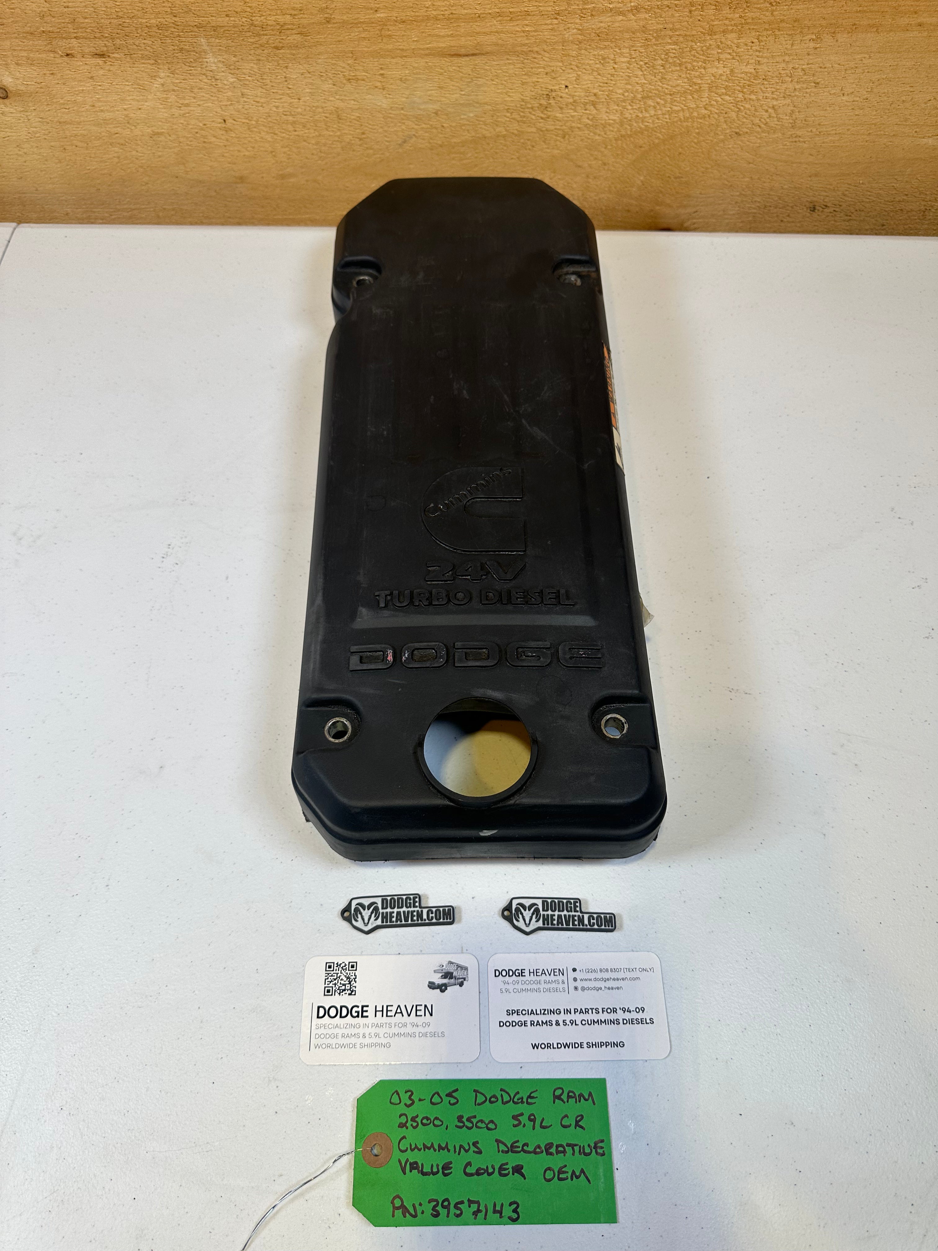 2003-2005 Dodge Ram 2500 3500 5.9L Cummins Valve Cover Plastic Trim (OEM)