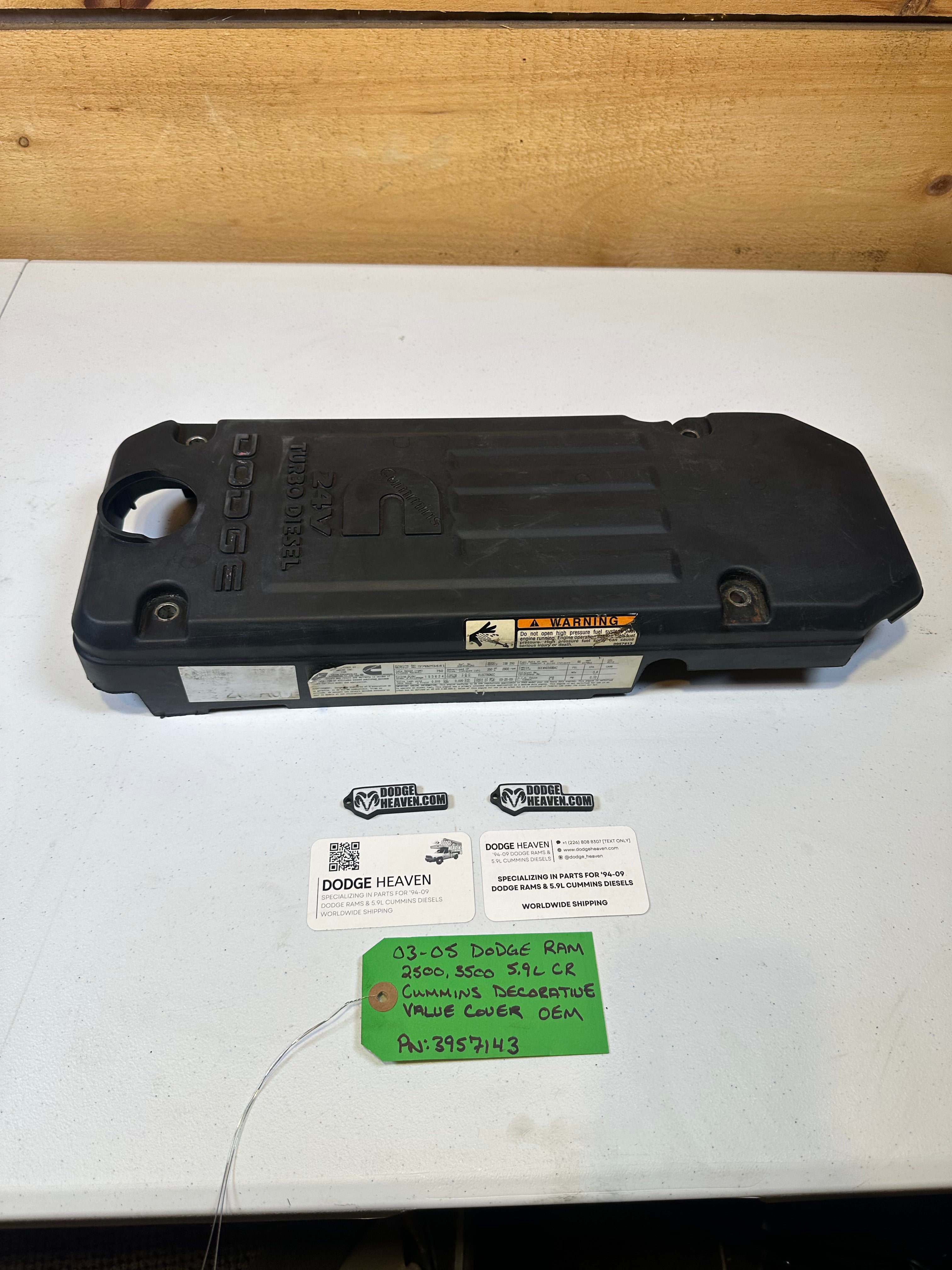 2003-2005 Dodge Ram 2500 3500 5.9L Cummins Valve Cover Plastic Trim (OEM)