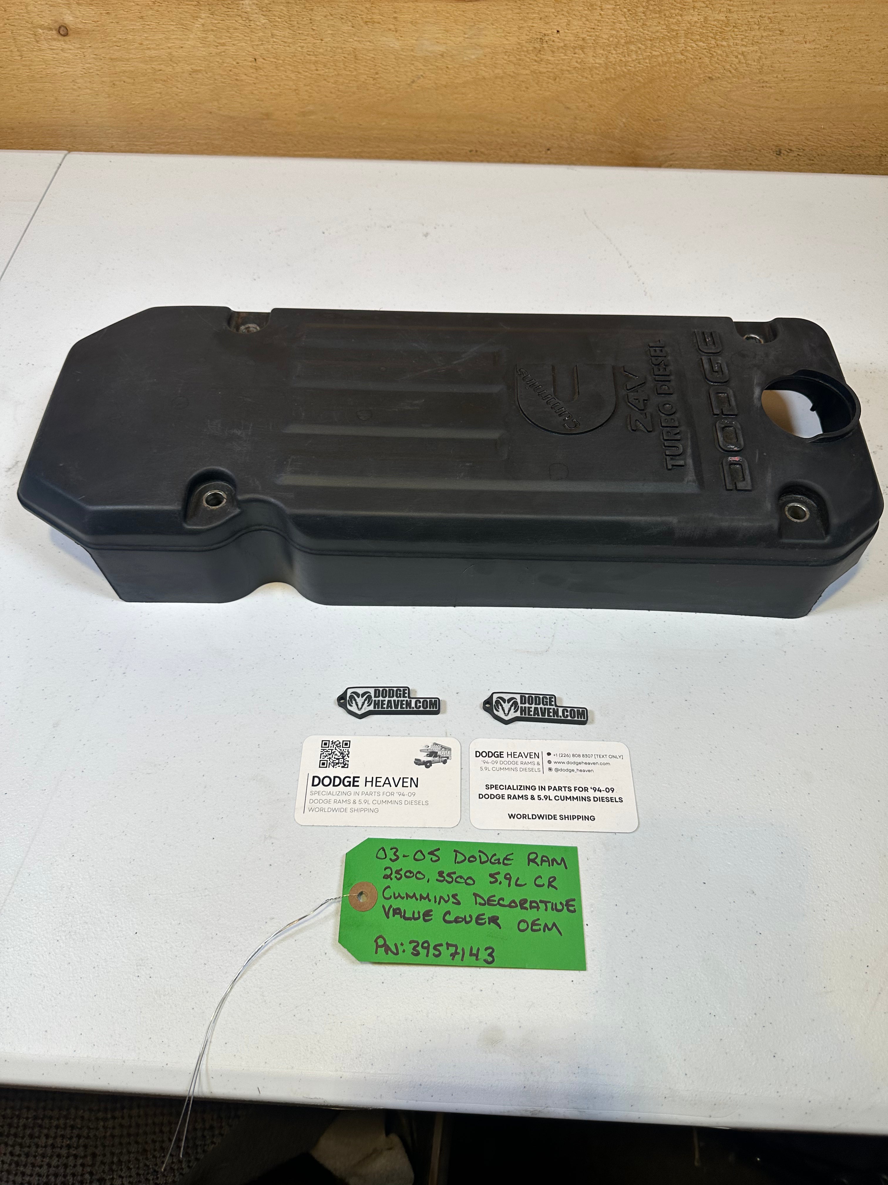 2003-2005 Dodge Ram 2500 3500 5.9L Cummins Valve Cover Plastic Trim (OEM)