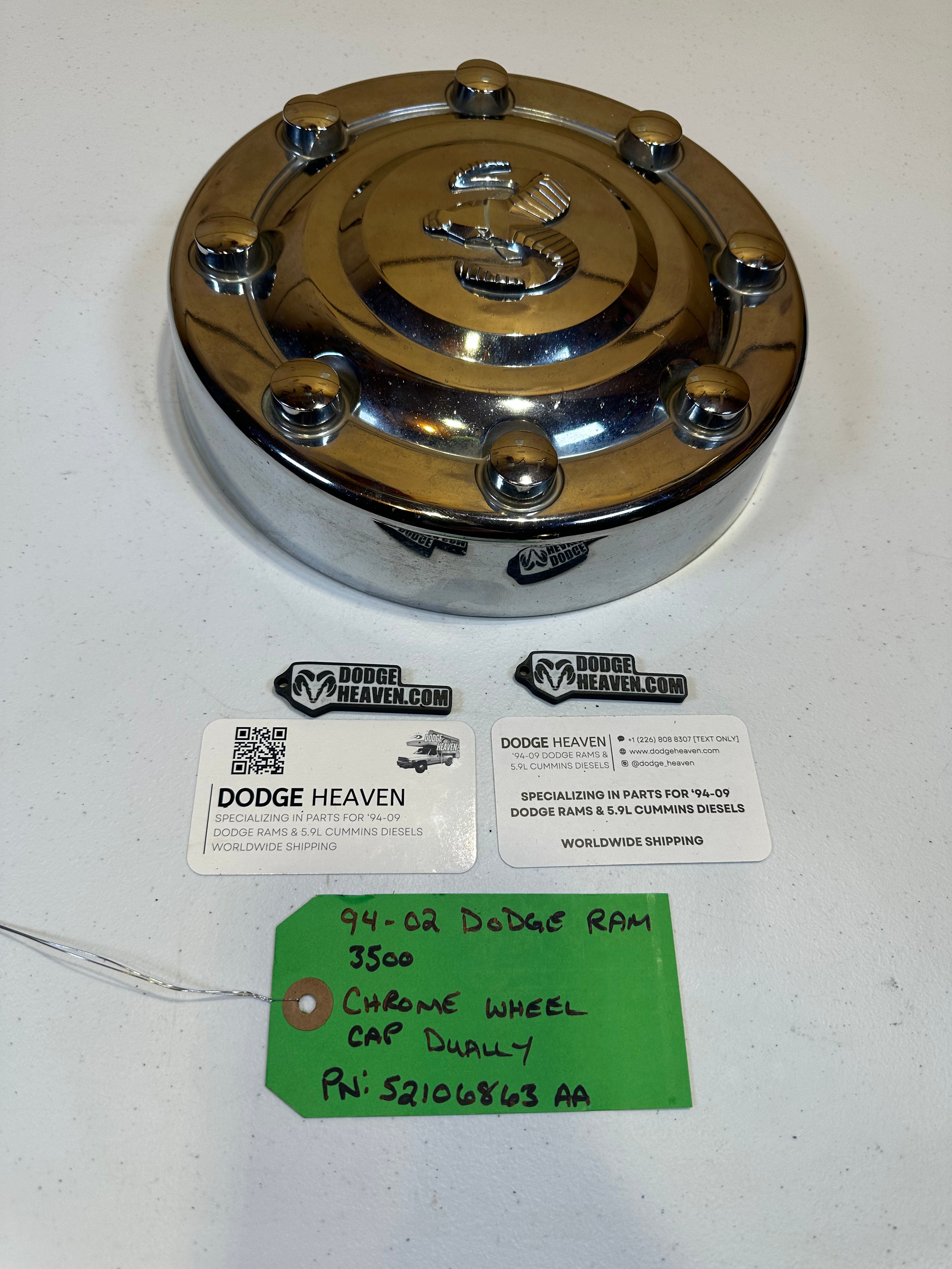 1994-2002 Dodge Ram 3500 DRW Chrome Wheel Center Cap (OEM)