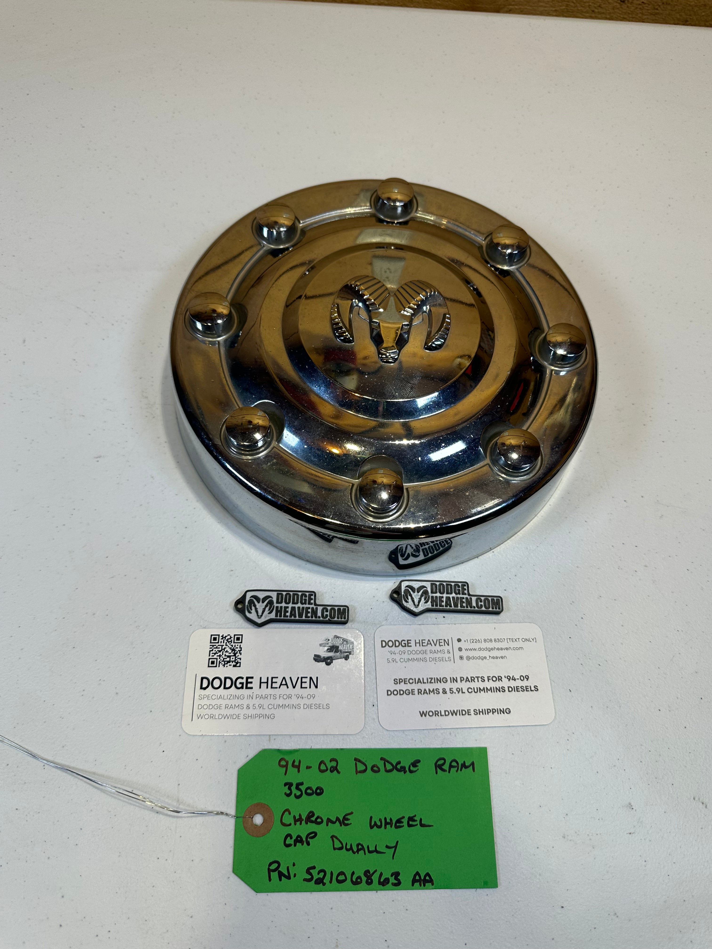 1994-2002 Dodge Ram 3500 DRW Chrome Wheel Center Cap (OEM)