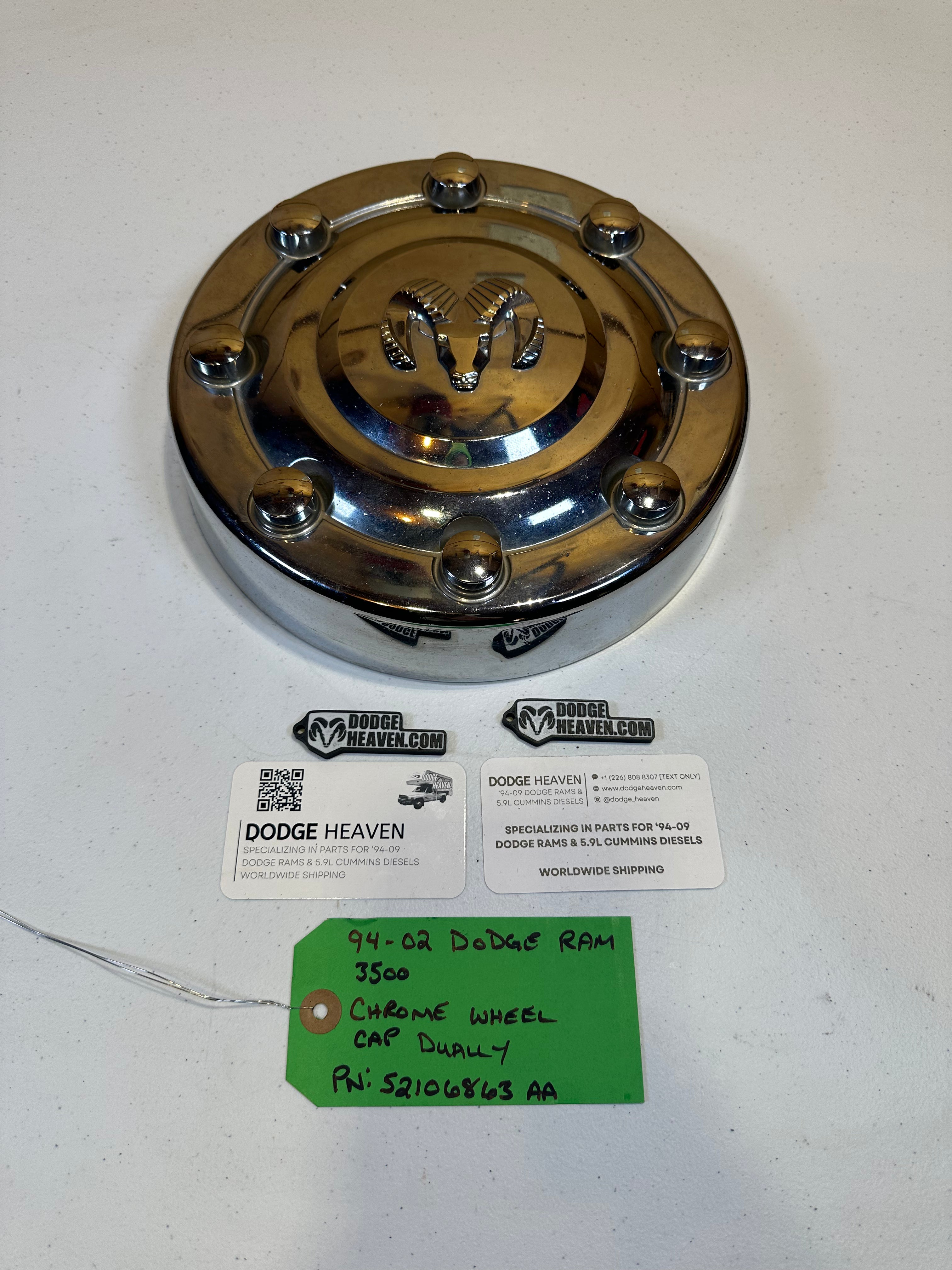 1994-2002 Dodge Ram 3500 DRW Chrome Wheel Center Cap (OEM)