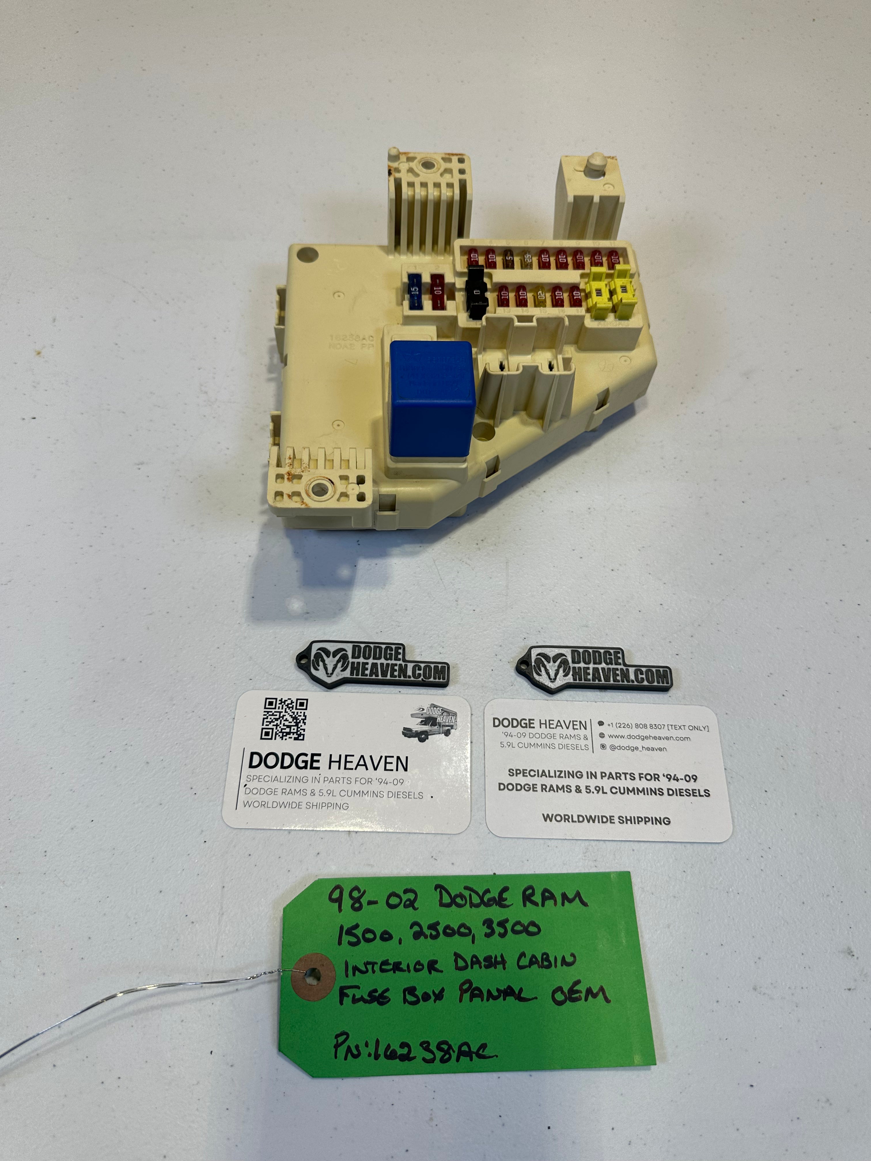 1998-2002 Dodge Ram 1500 2500 3500 Interior Dash Cabin Fuse Box Panel (OEM)