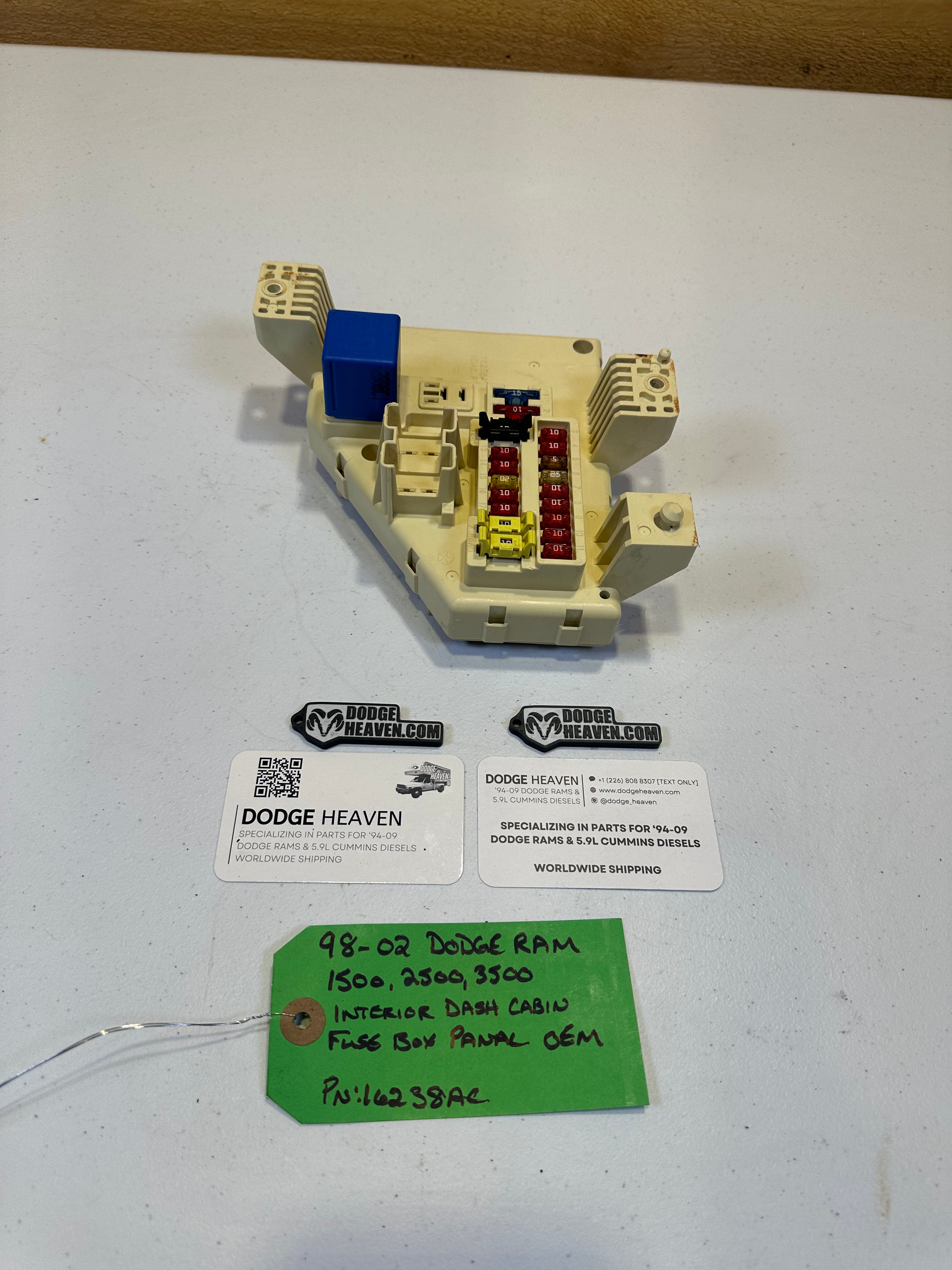 1998-2002 Dodge Ram 1500 2500 3500 Interior Dash Cabin Fuse Box Panel (OEM)