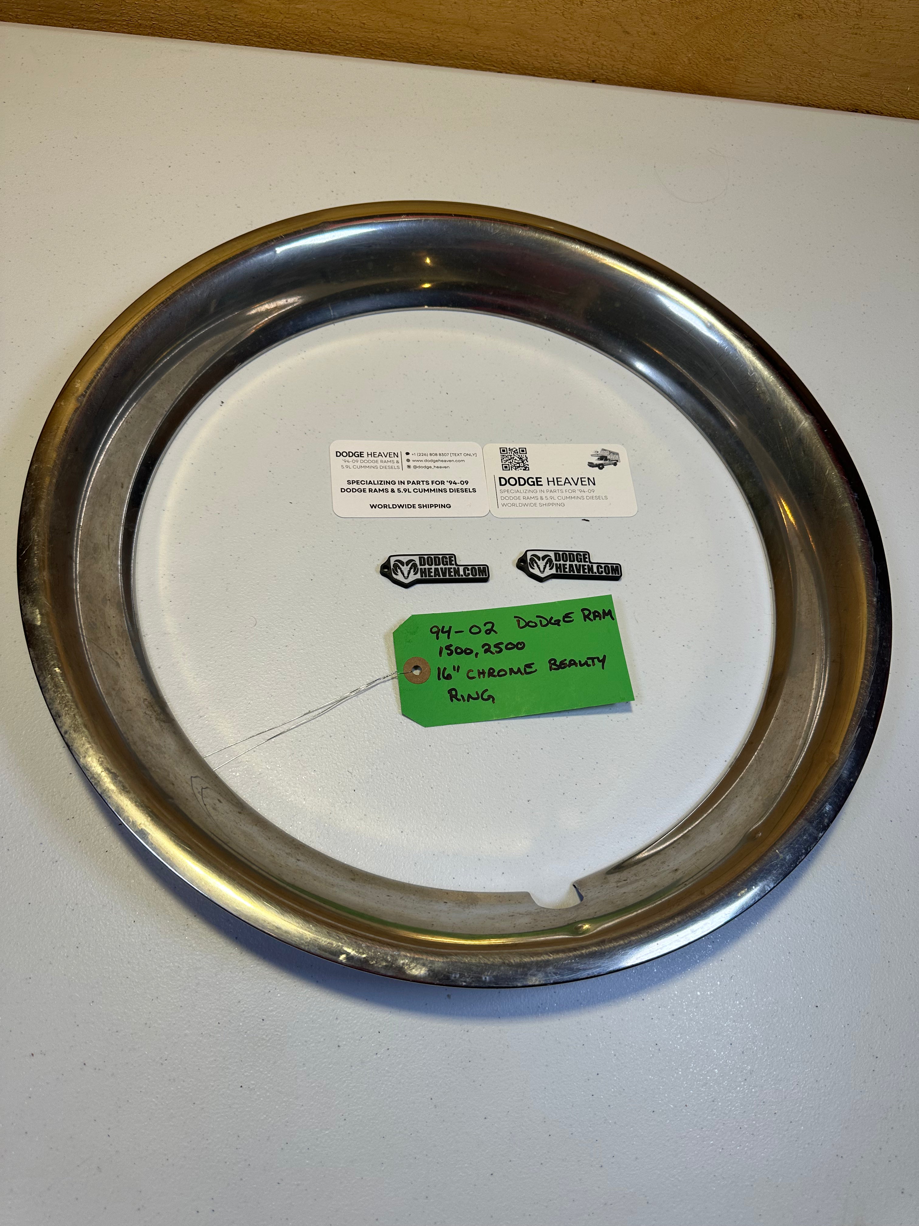 1994-2002 Dodge Ram 1500 2500 Rim Beauty Ring Trim Ring 16in (OEM)