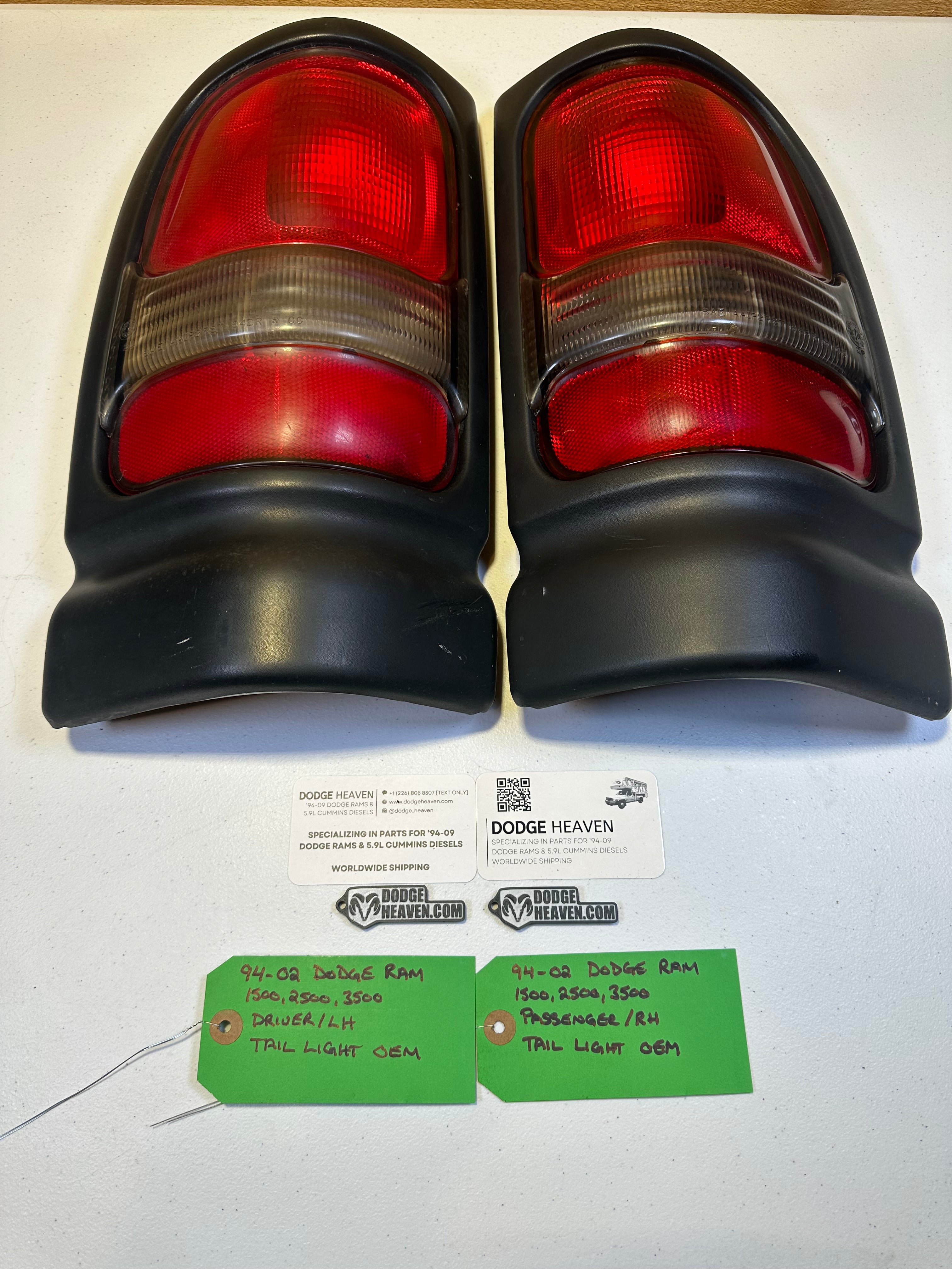 1994-2002 Dodge Ram 1500 2500 3500 Driver-Side & Passenger-Side Tail Light Set (OEM)