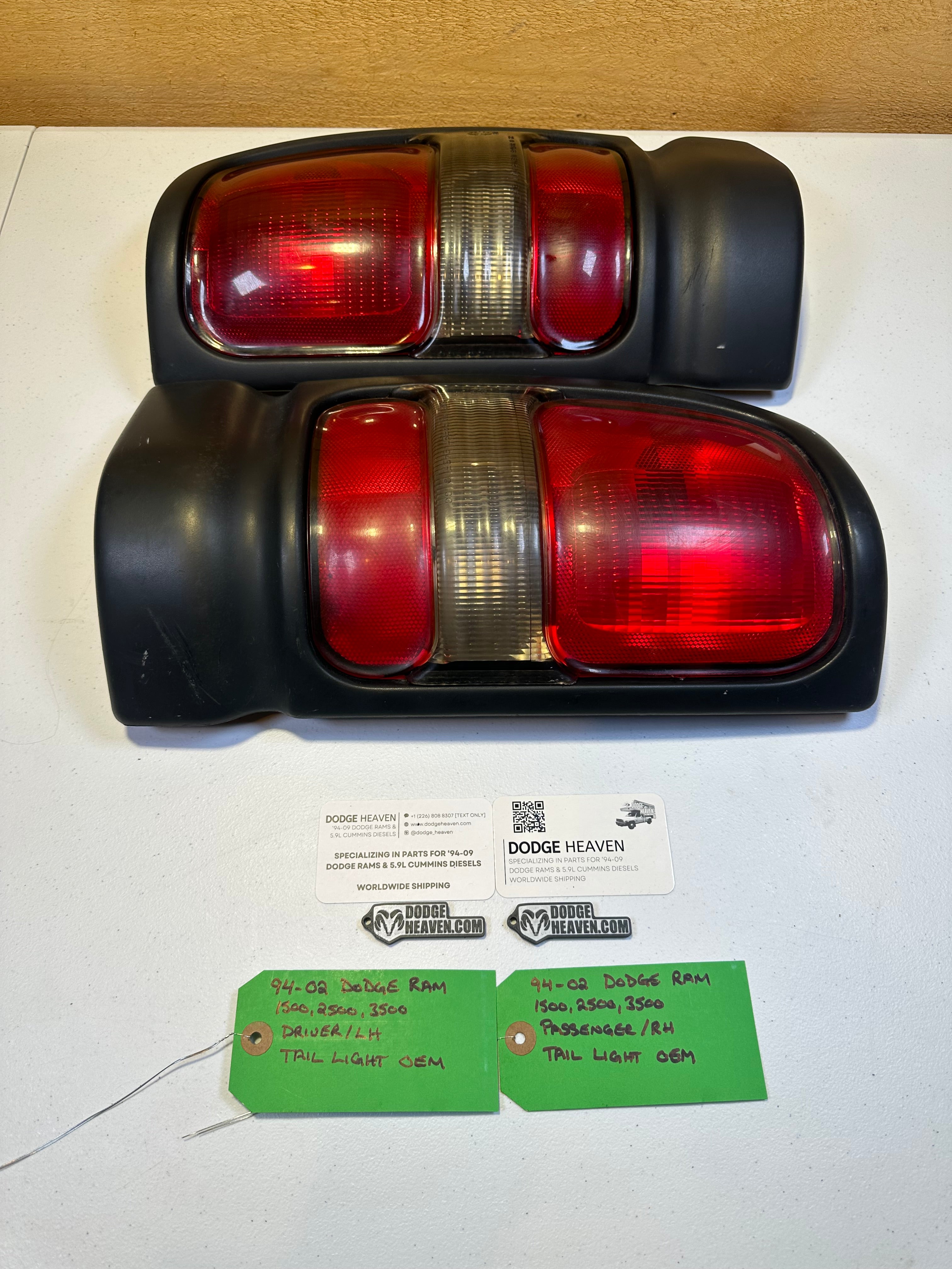 1994-2002 Dodge Ram 1500 2500 3500 Driver-Side & Passenger-Side Tail Light Set (OEM)