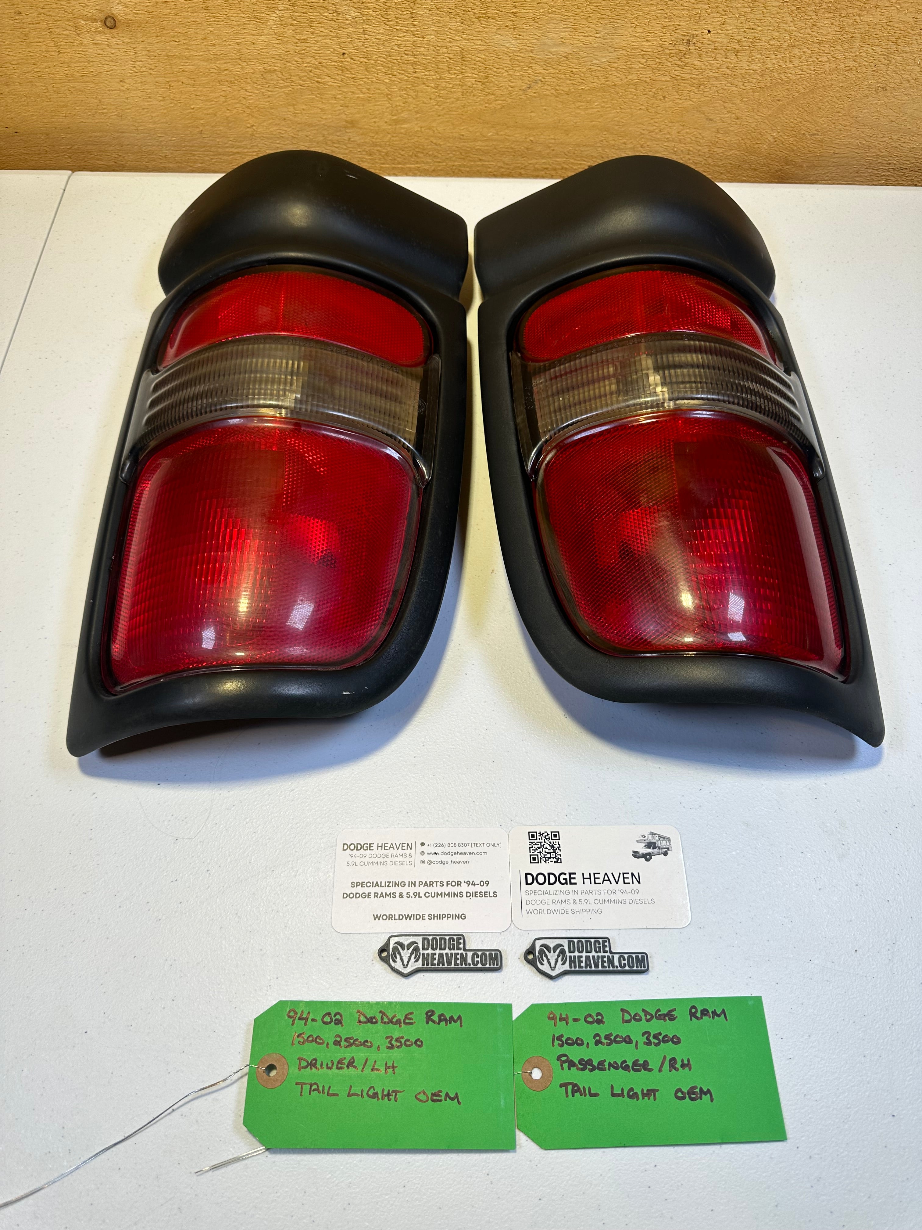 1994-2002 Dodge Ram 1500 2500 3500 Driver-Side & Passenger-Side Tail Light Set (OEM)