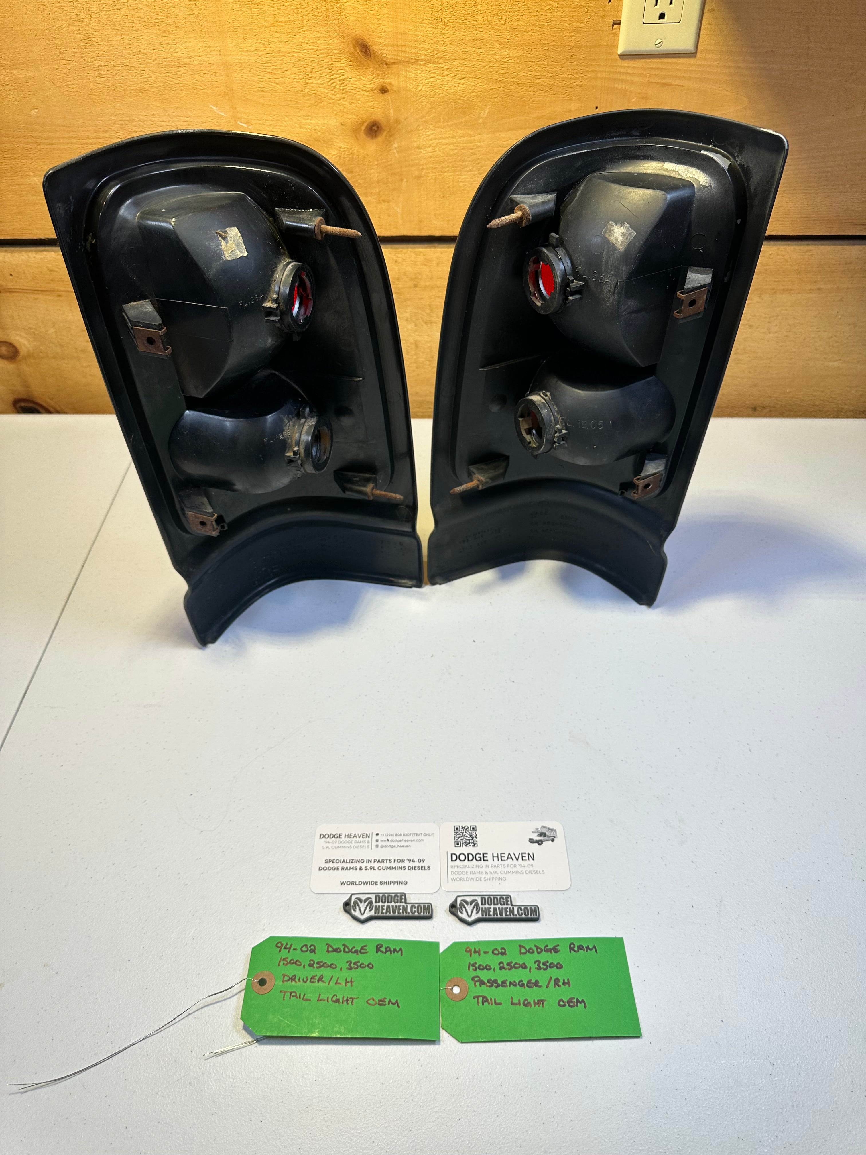 1994-2002 Dodge Ram 1500 2500 3500 Driver-Side & Passenger-Side Tail Light Set (OEM)
