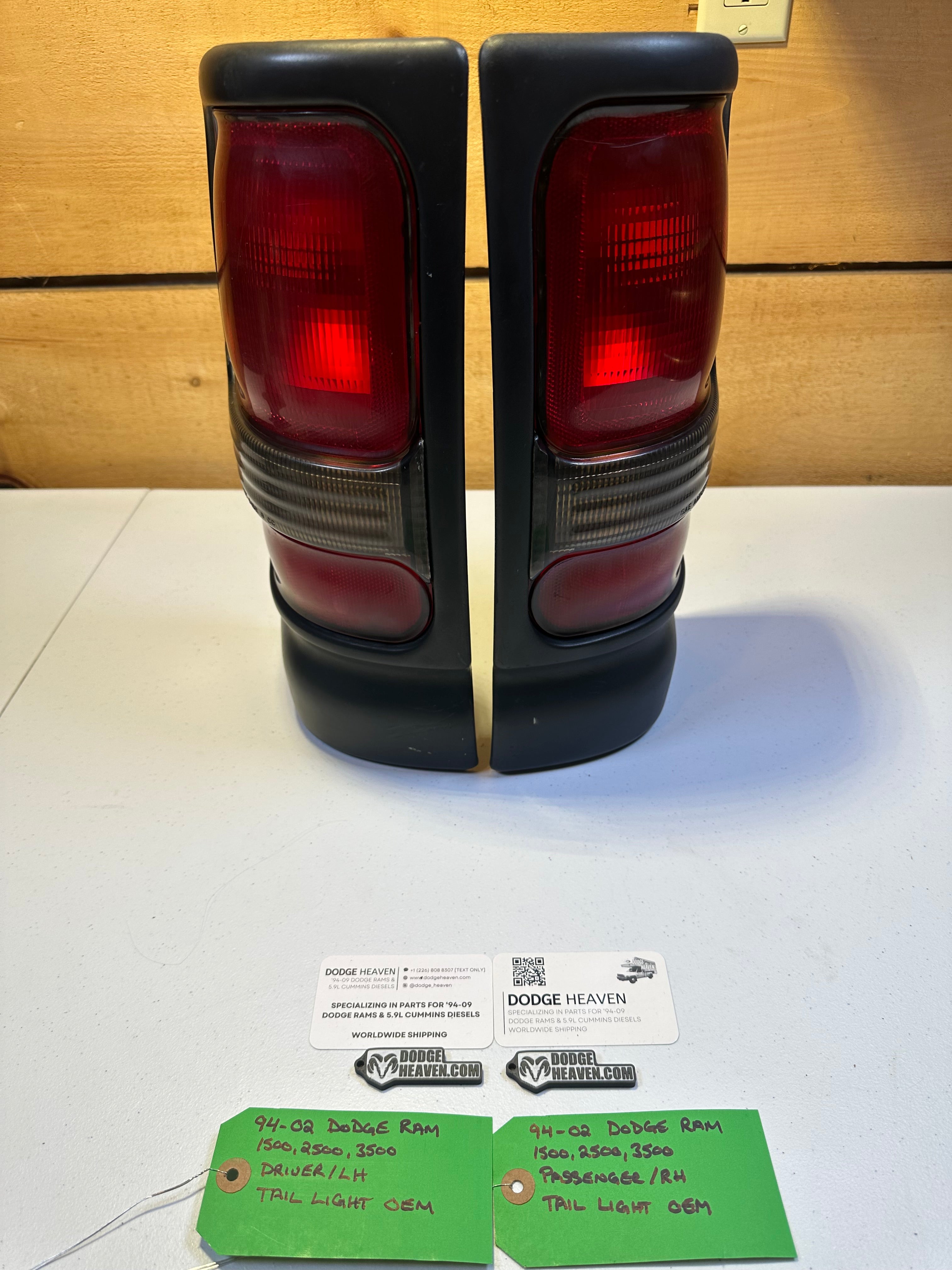 1994-2002 Dodge Ram 1500 2500 3500 Driver-Side & Passenger-Side Tail Light Set (OEM)