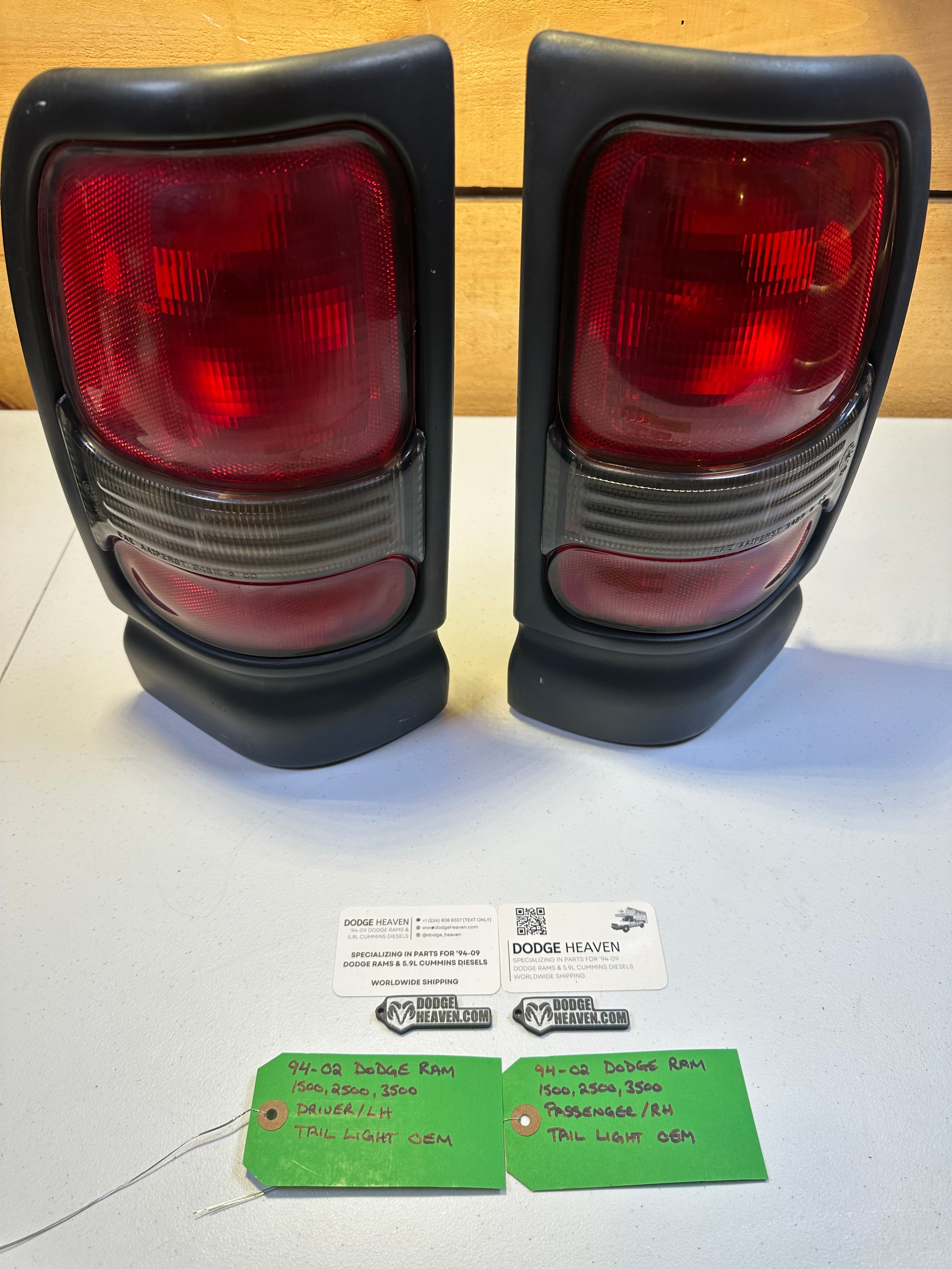 1994-2002 Dodge Ram 1500 2500 3500 Driver-Side & Passenger-Side Tail Light Set (OEM)