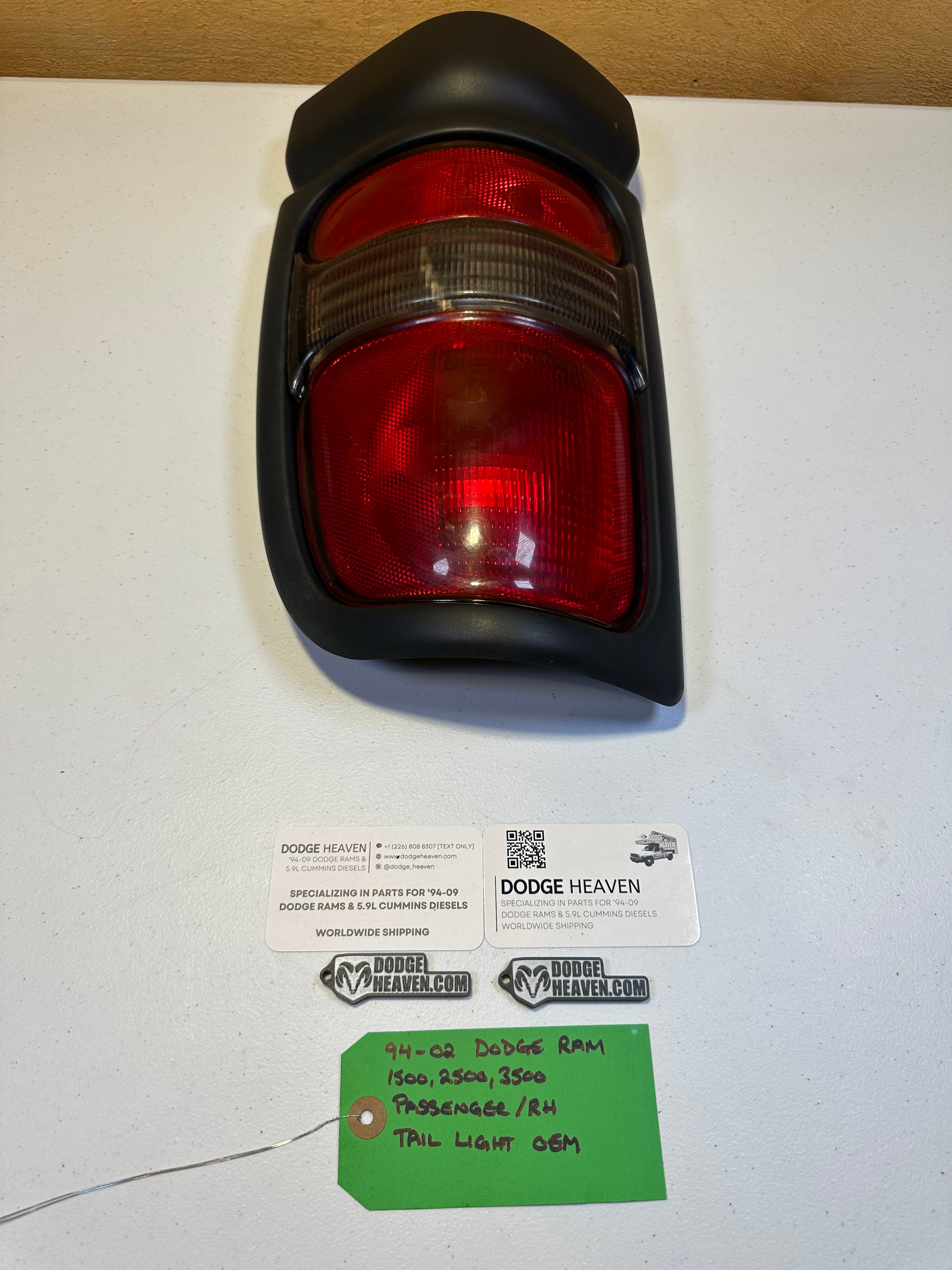 1994-2002 Dodge Ram 1500 2500 3500 Passenger-Side Tail Light (OEM)