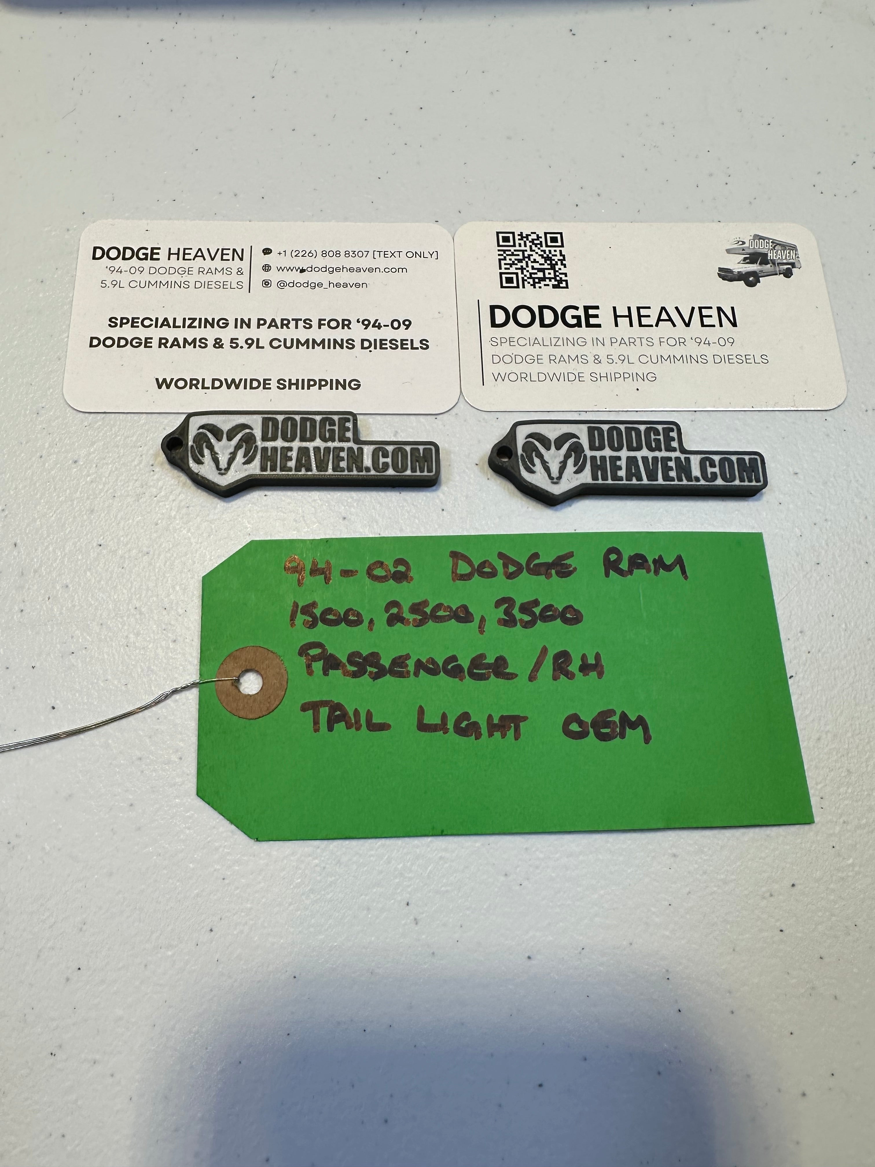 1994-2002 Dodge Ram 1500 2500 3500 Passenger-Side Tail Light (OEM)