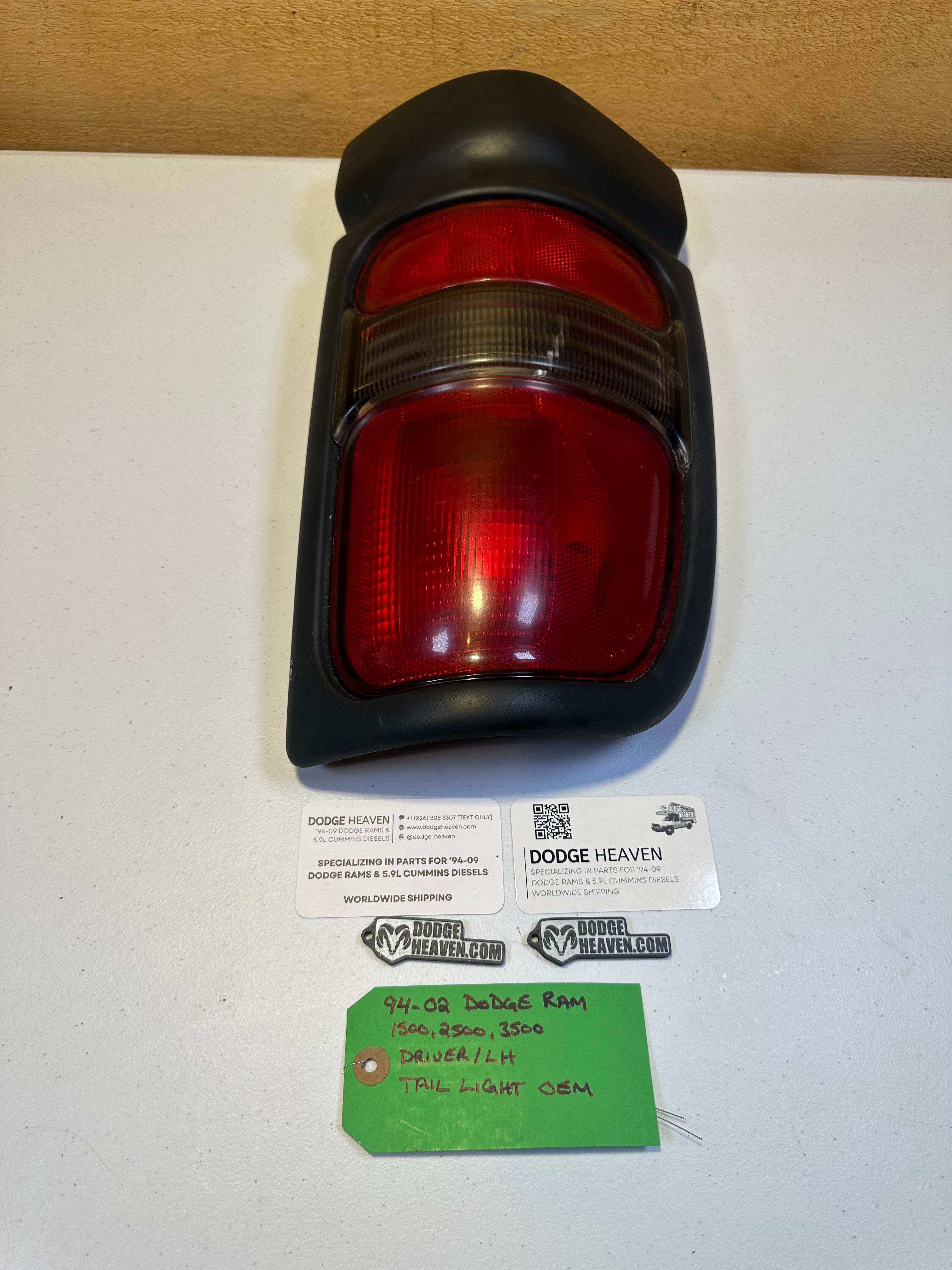 1994-2002 Dodge Ram 1500 2500 3500 Driver-Side Tail Light (OEM)