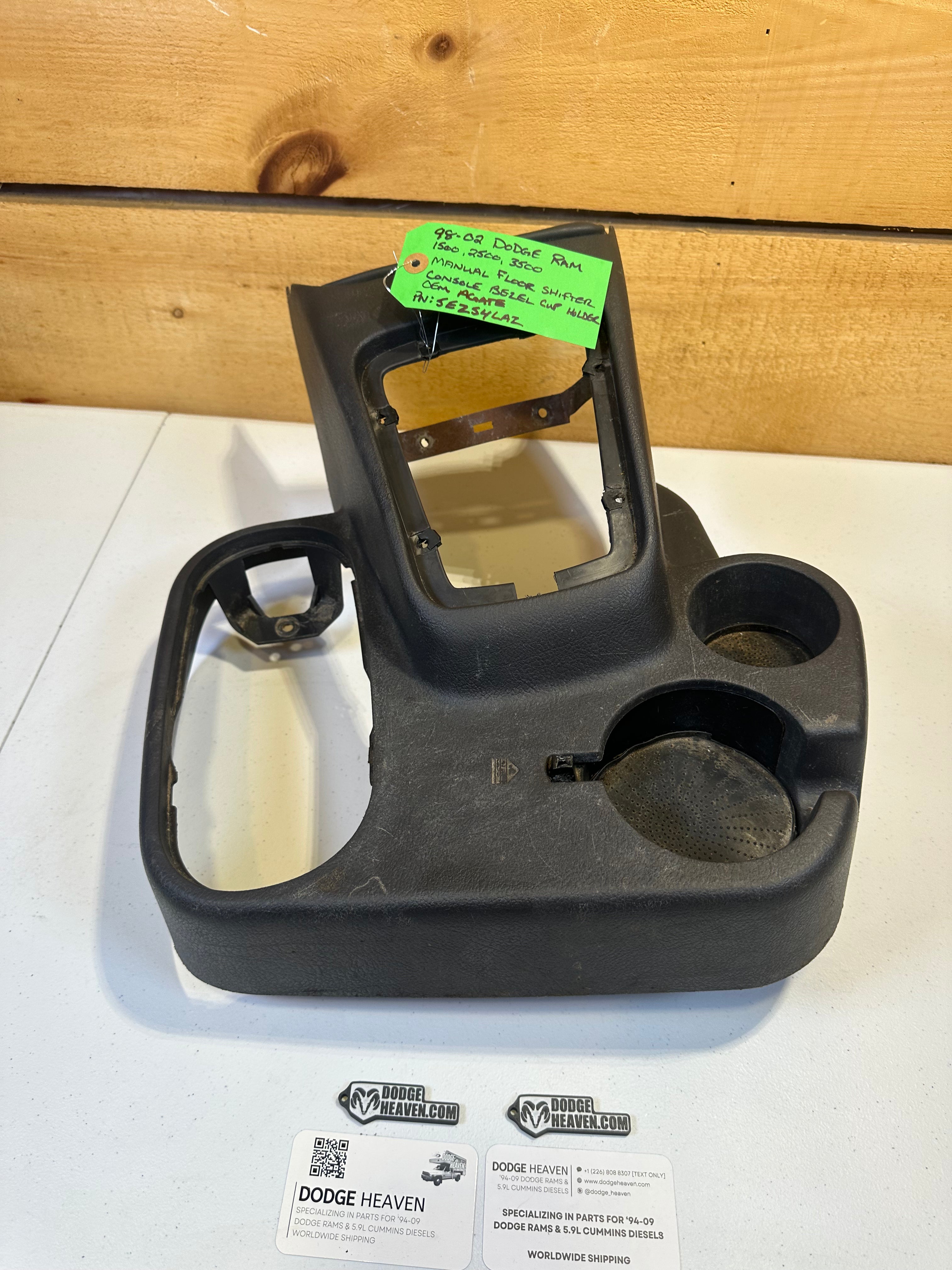 1998-2002 Dodge Ram Manual Transmission Shifter Console Dark Grey Agate (OEM)