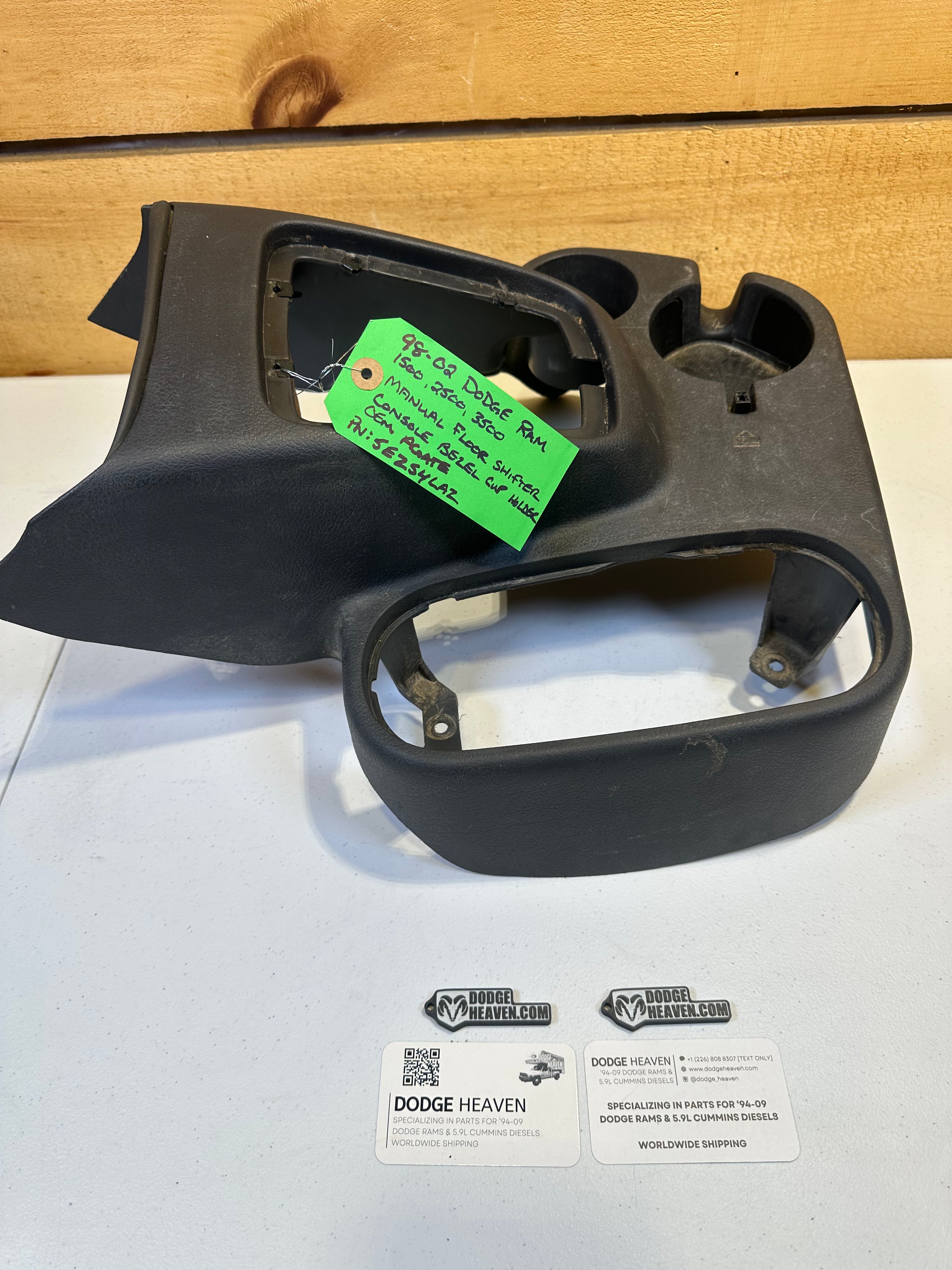 1998-2002 Dodge Ram Manual Transmission Shifter Console Dark Grey Agate (OEM)