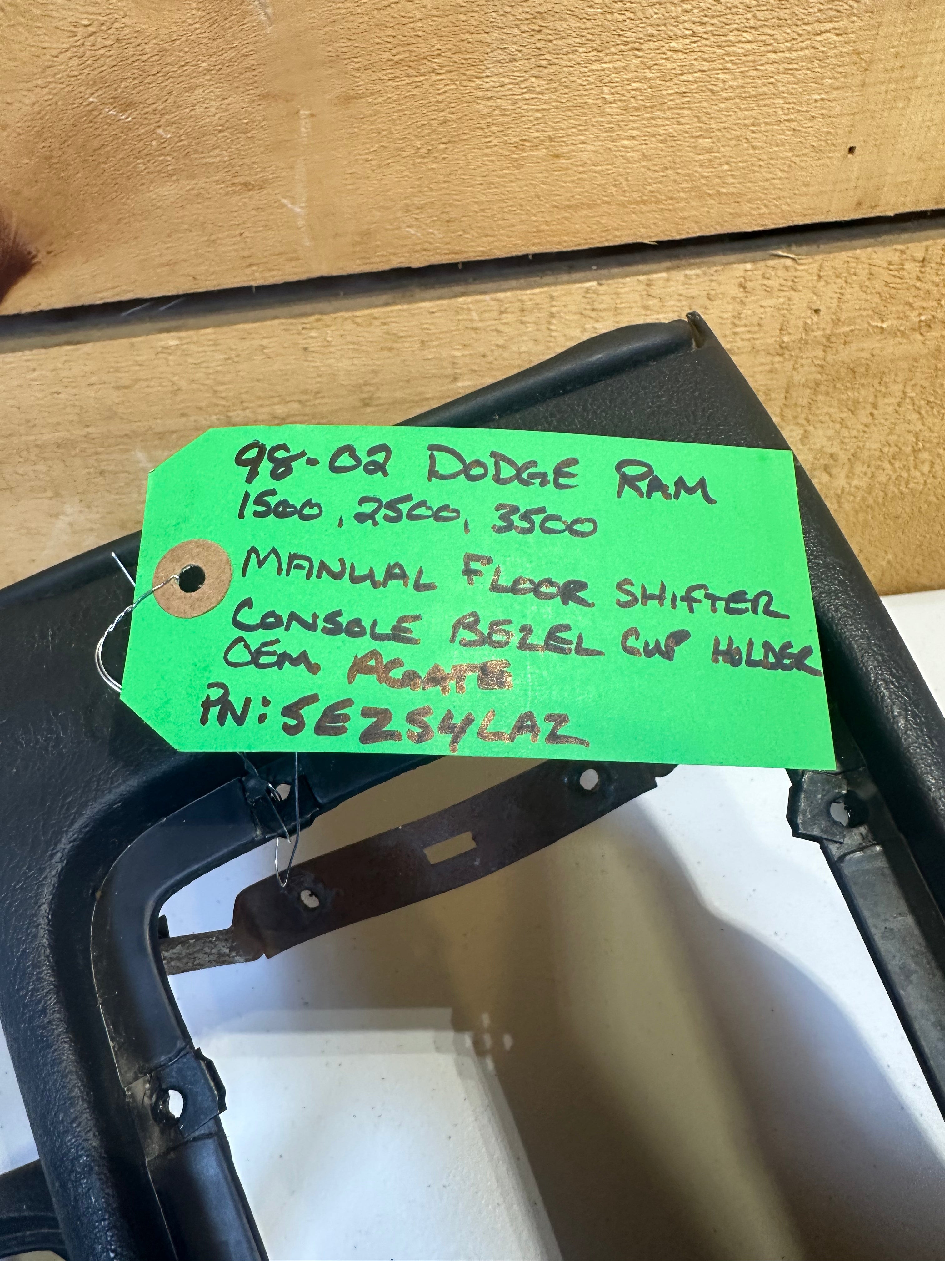 1998-2002 Dodge Ram Manual Transmission Shifter Console Dark Grey Agate (OEM)