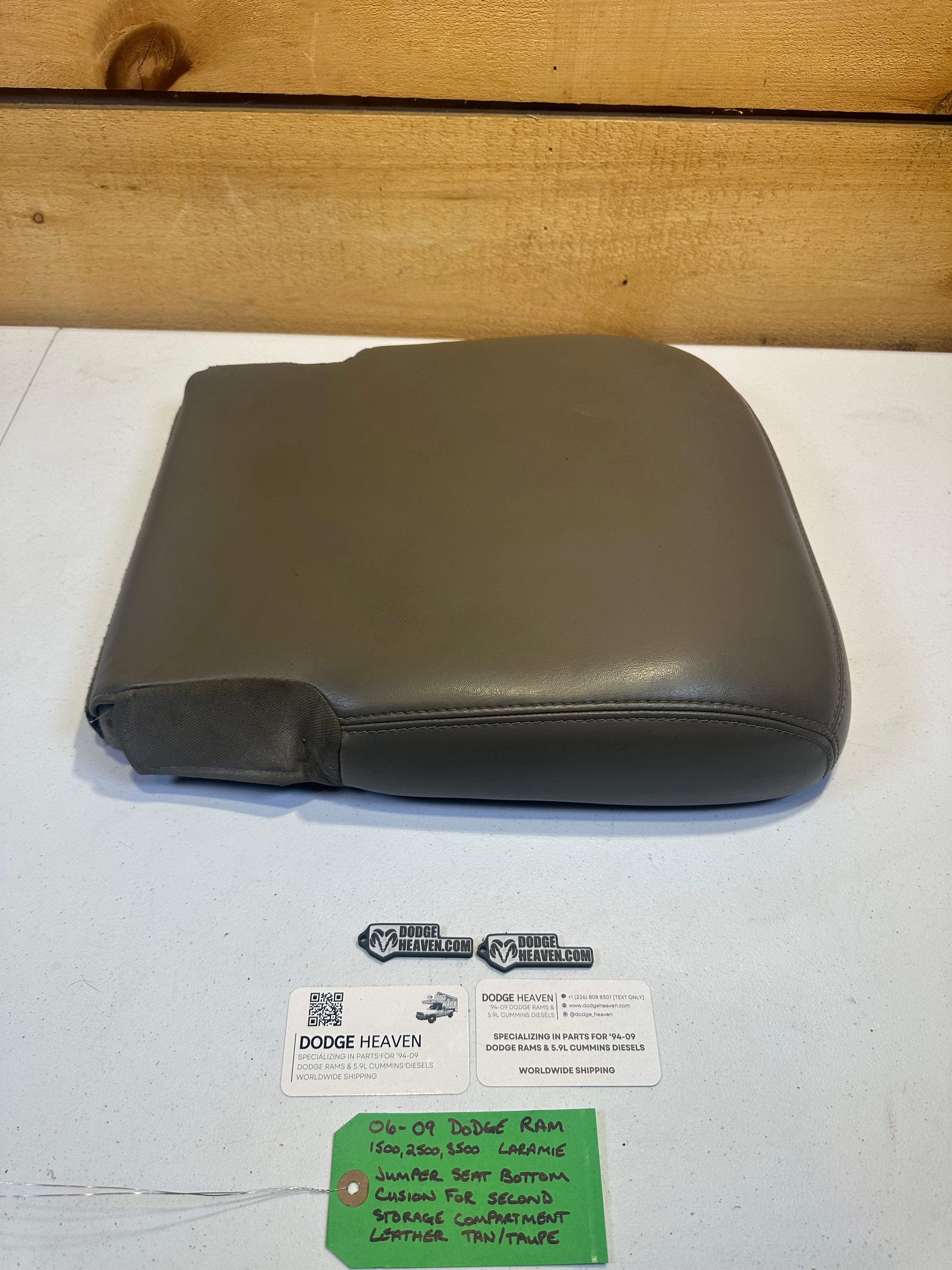 2006-2009 Dodge Ram Jumper Seat Bottom Cushion for Second Storage Compartment Tan (OEM)