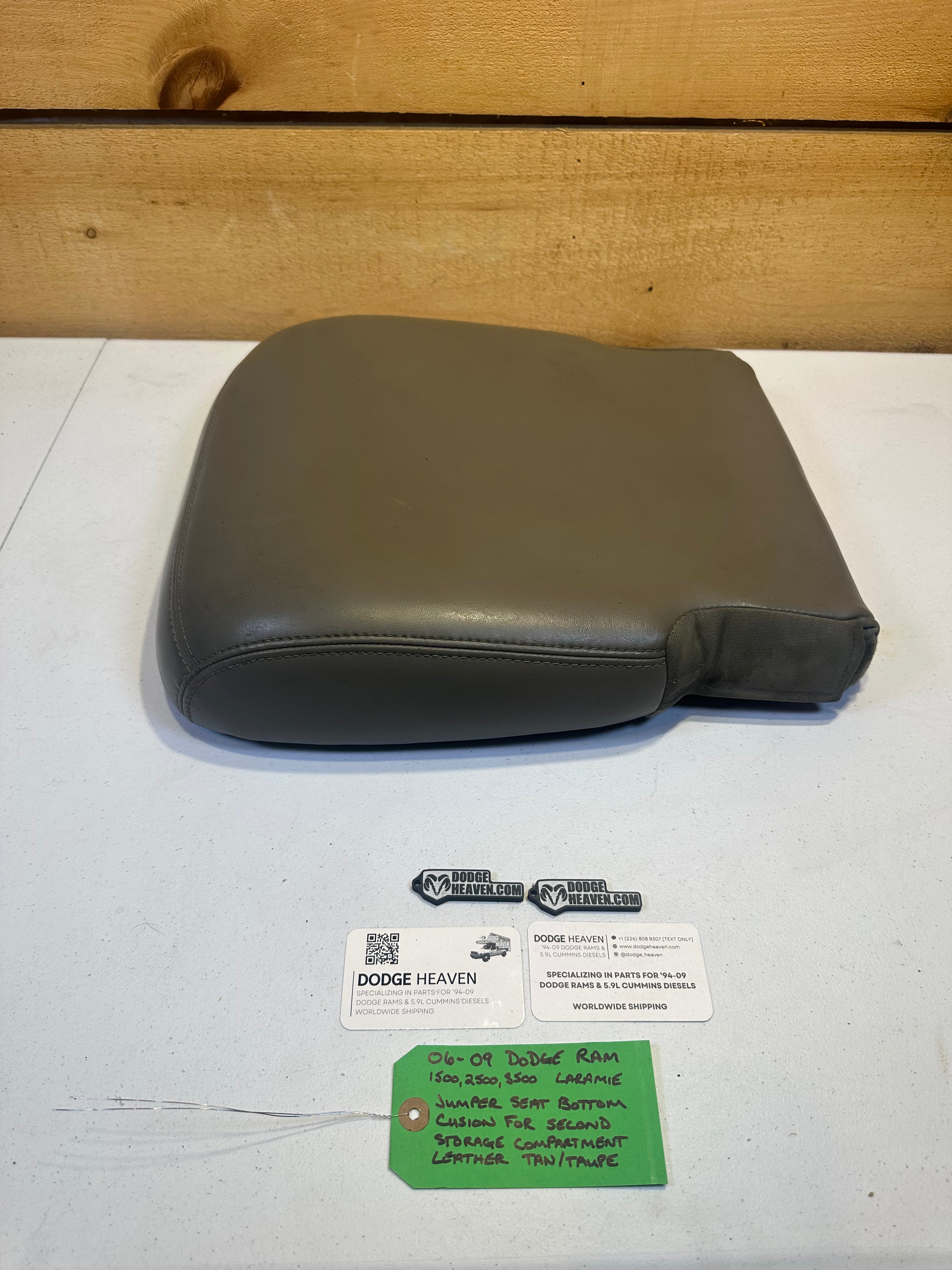 2006-2009 Dodge Ram Jumper Seat Bottom Cushion for Second Storage Compartment Tan (OEM)