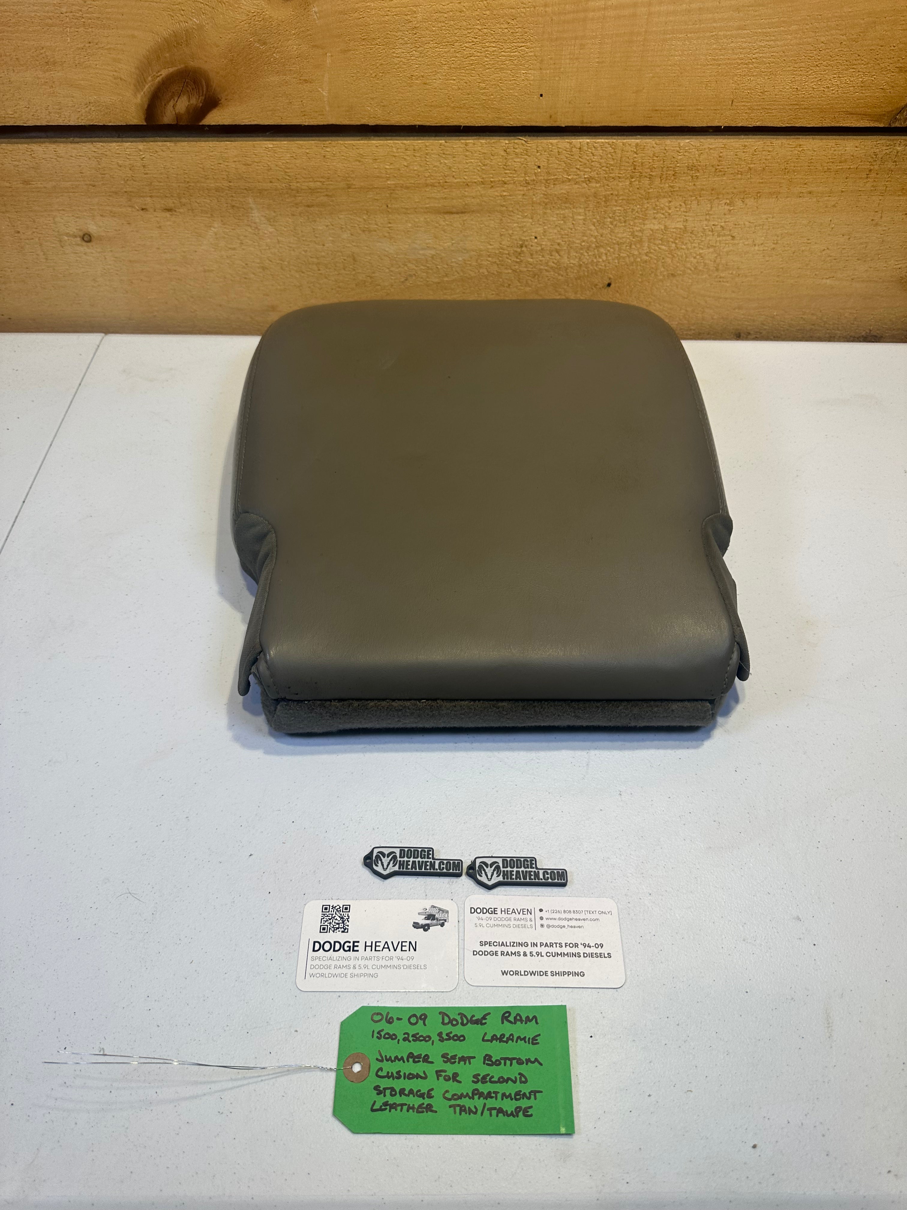 2006-2009 Dodge Ram Jumper Seat Bottom Cushion for Second Storage Compartment Tan (OEM)