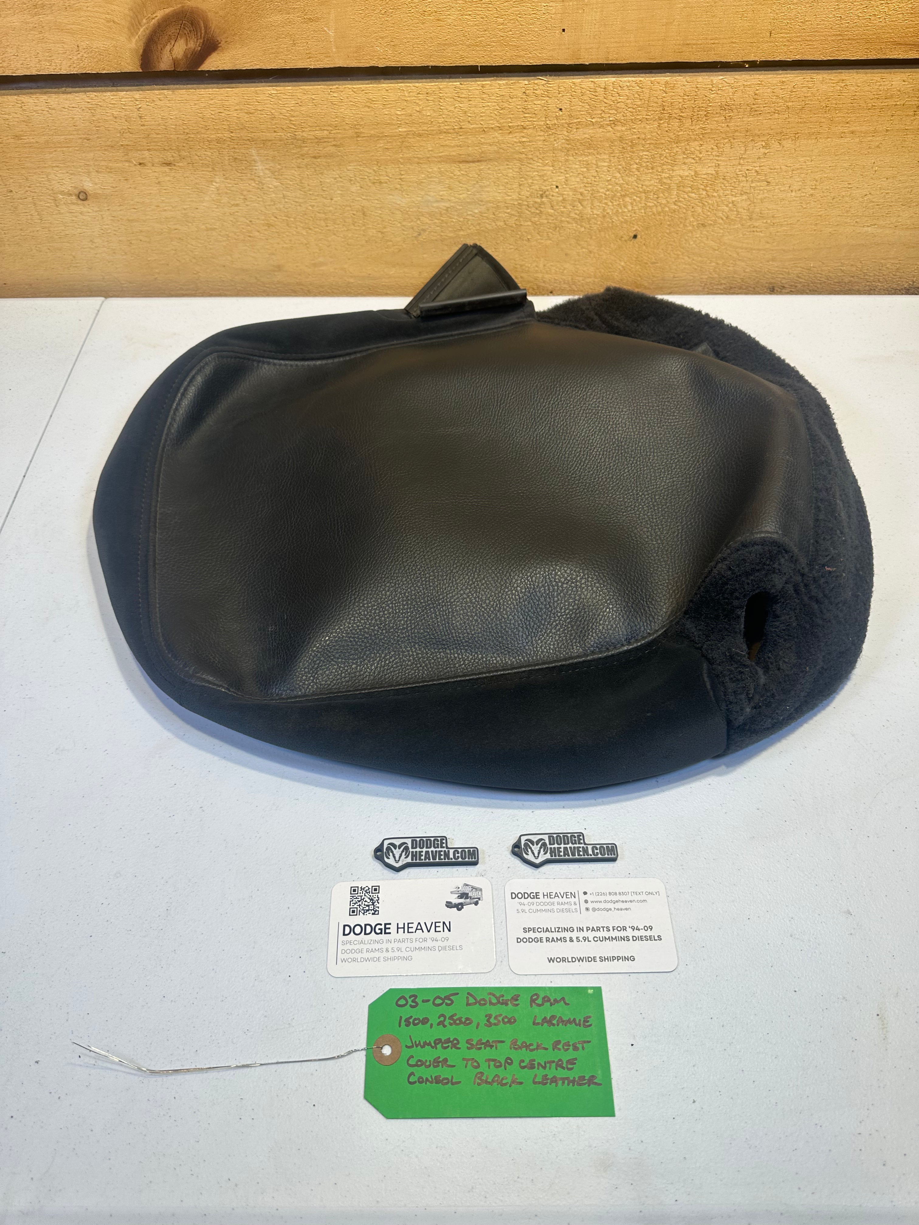 2003-2005 Dodge Ram Laramie Jumper Seat Back Rest Cover Black Leather (OEM)