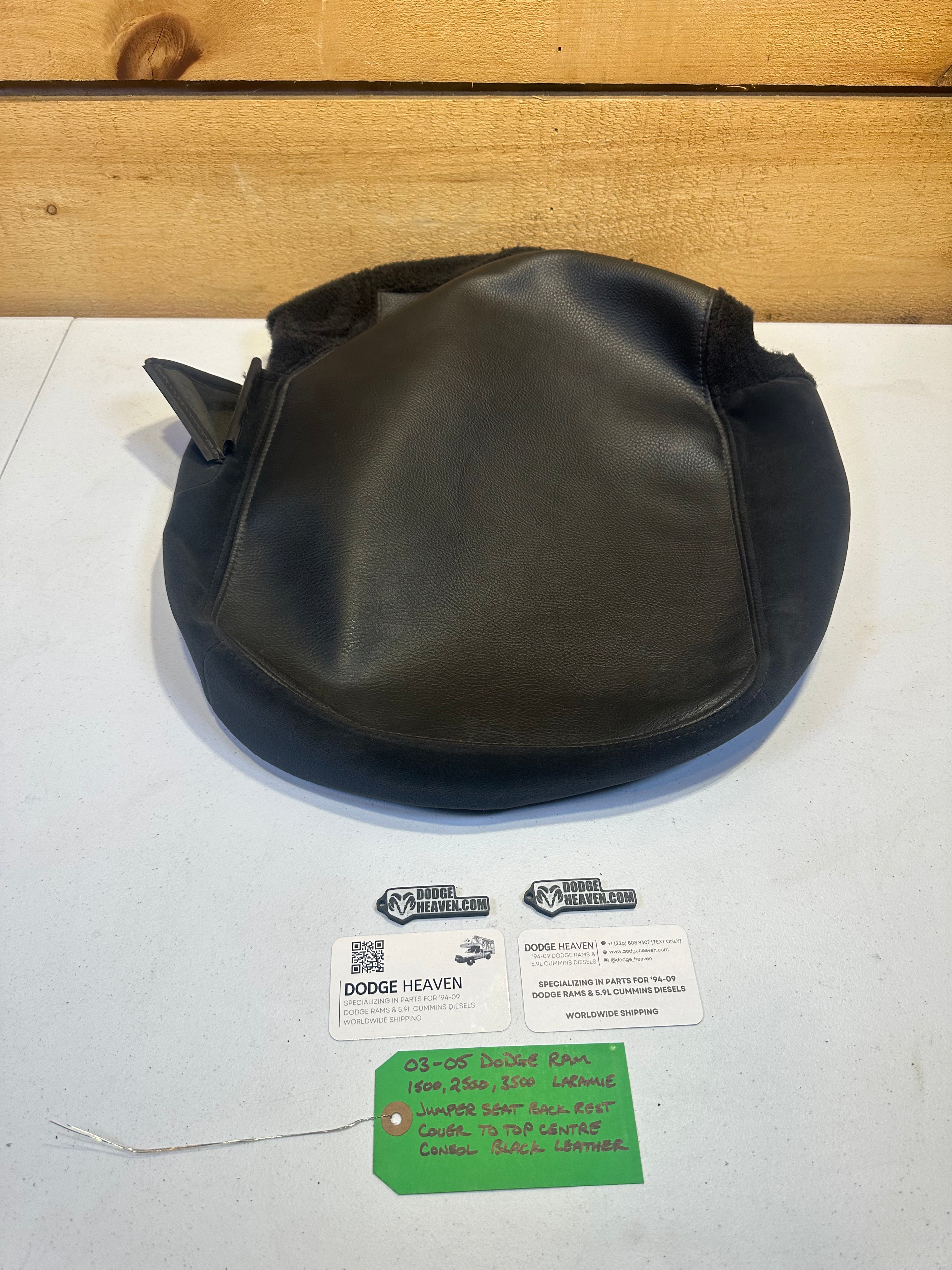 2003-2005 Dodge Ram Laramie Jumper Seat Back Rest Cover Black Leather (OEM)