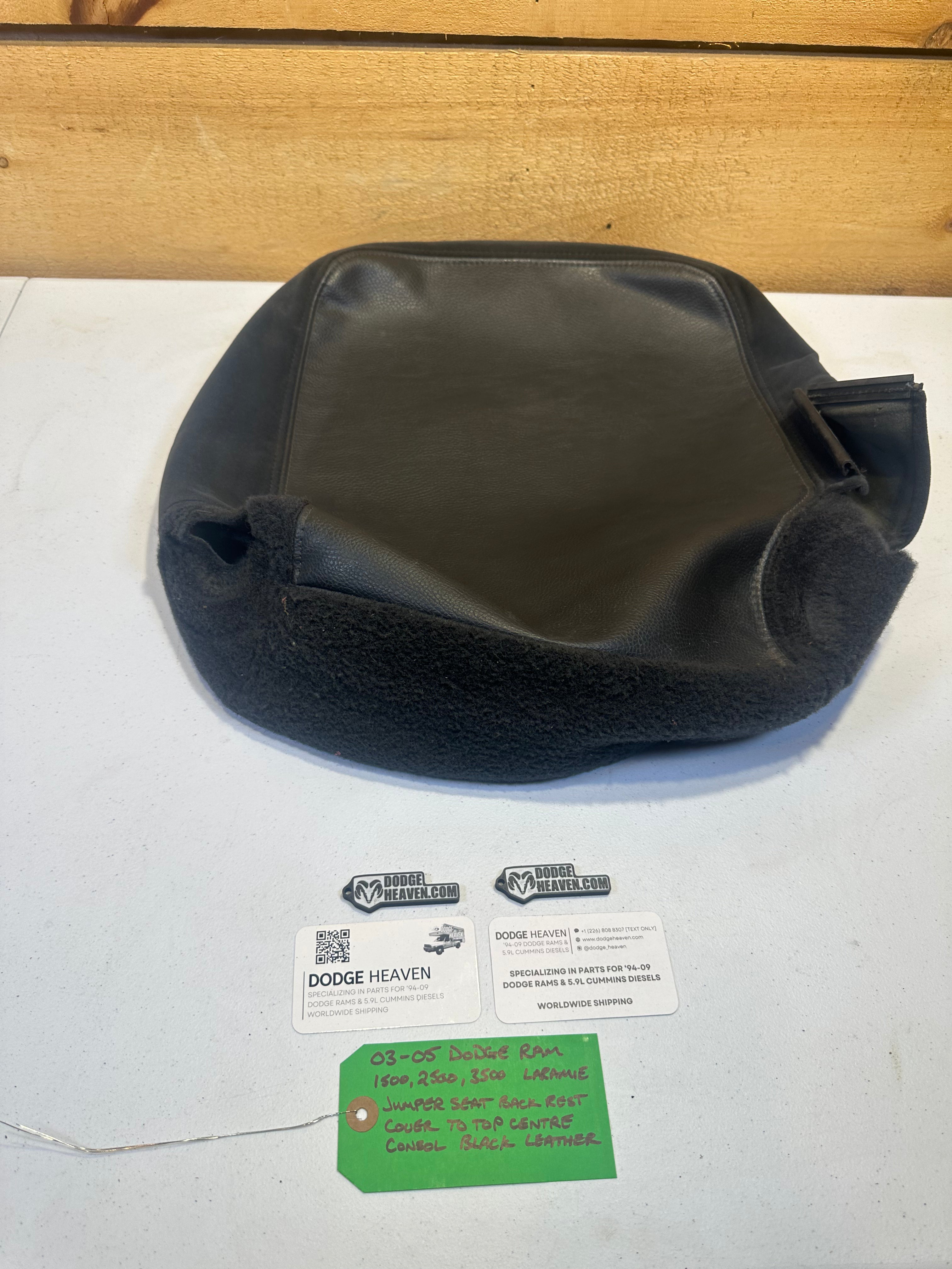 2003-2005 Dodge Ram Laramie Jumper Seat Back Rest Cover Black Leather (OEM)