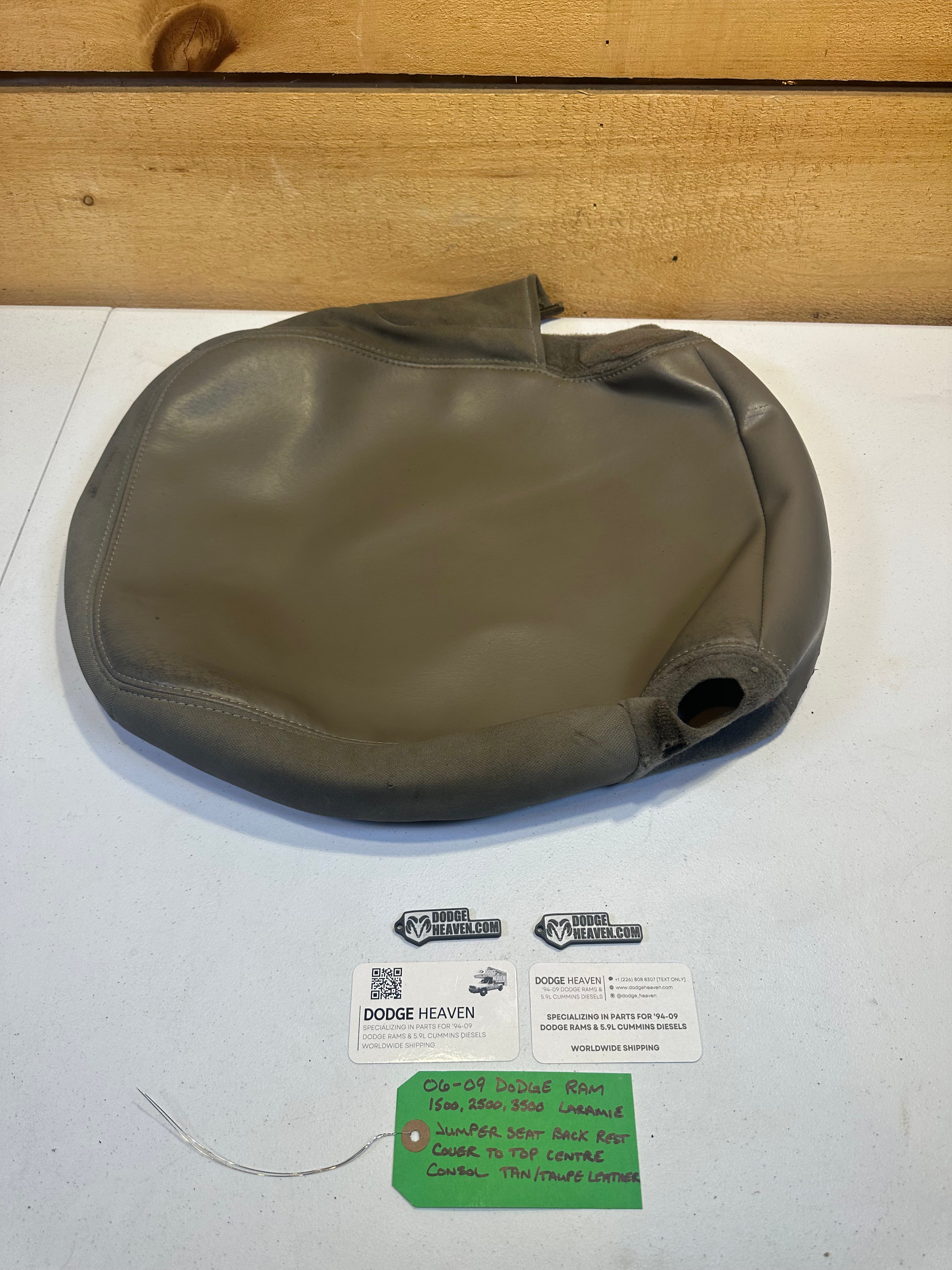 2006-2009 Dodge Ram Laramie Jumper Seat Back Rest Cover Tan / Taupe (OEM)