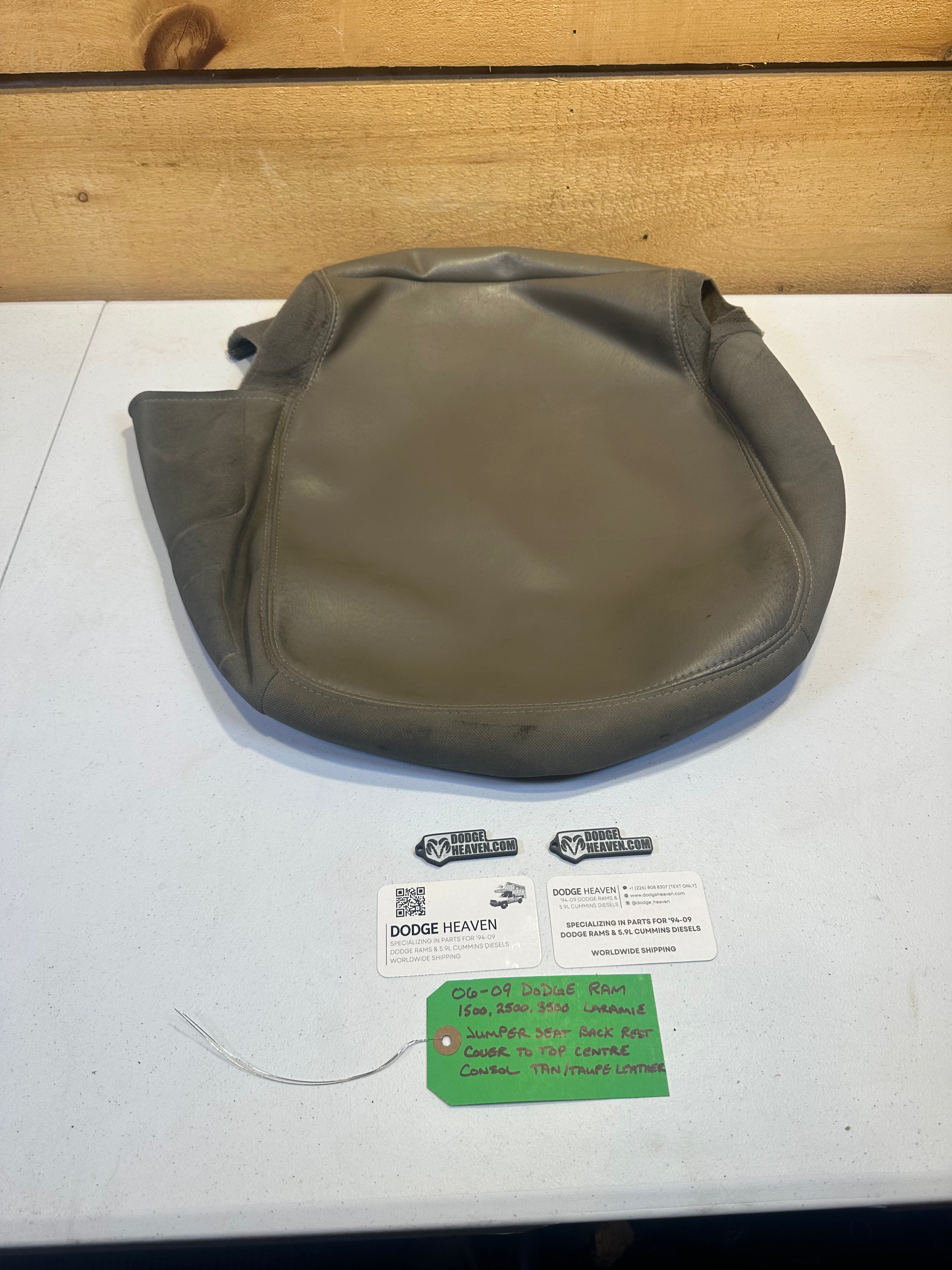 2006-2009 Dodge Ram Laramie Jumper Seat Back Rest Cover Tan / Taupe (OEM)