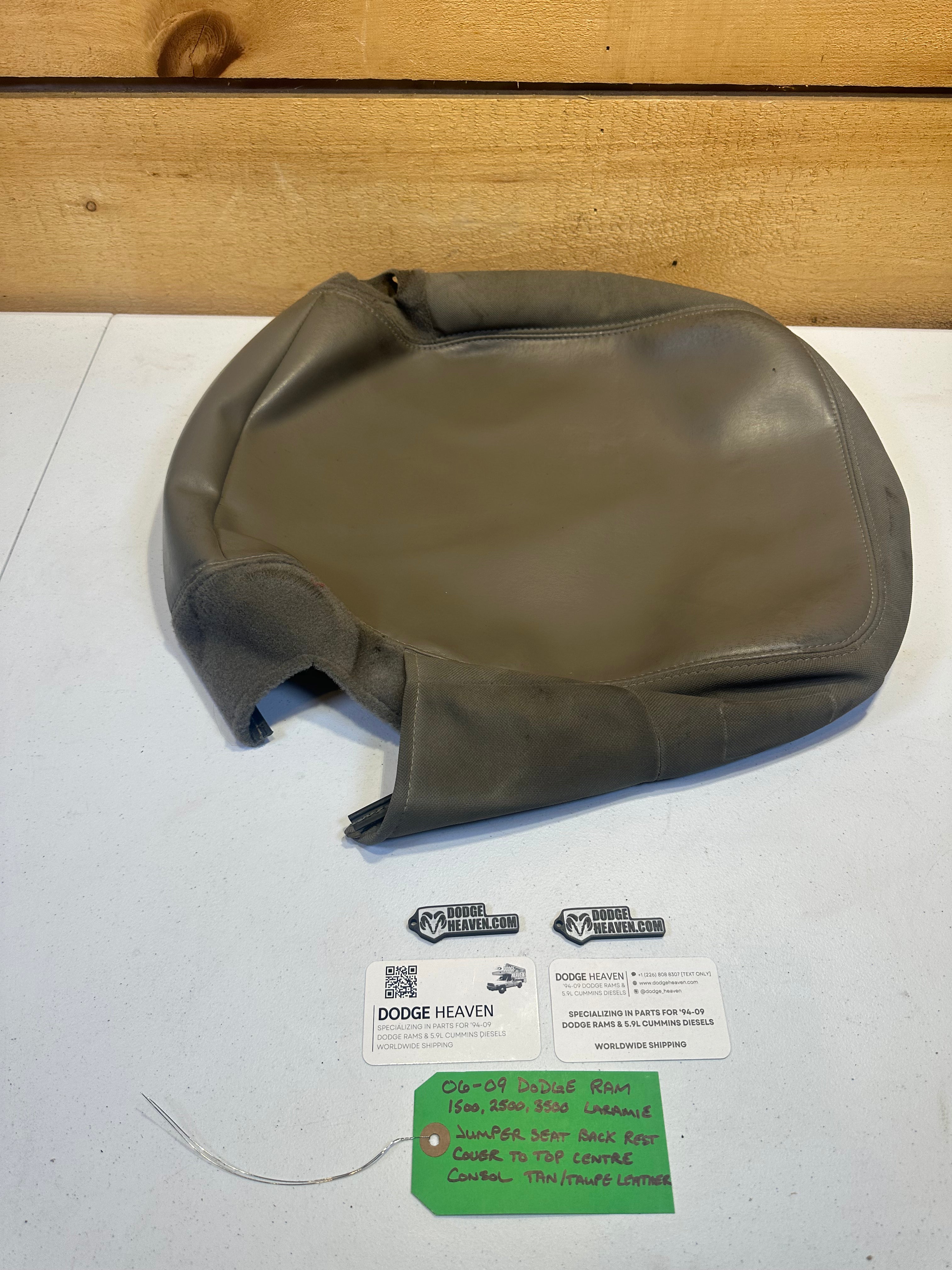 2006-2009 Dodge Ram Laramie Jumper Seat Back Rest Cover Tan / Taupe (OEM)