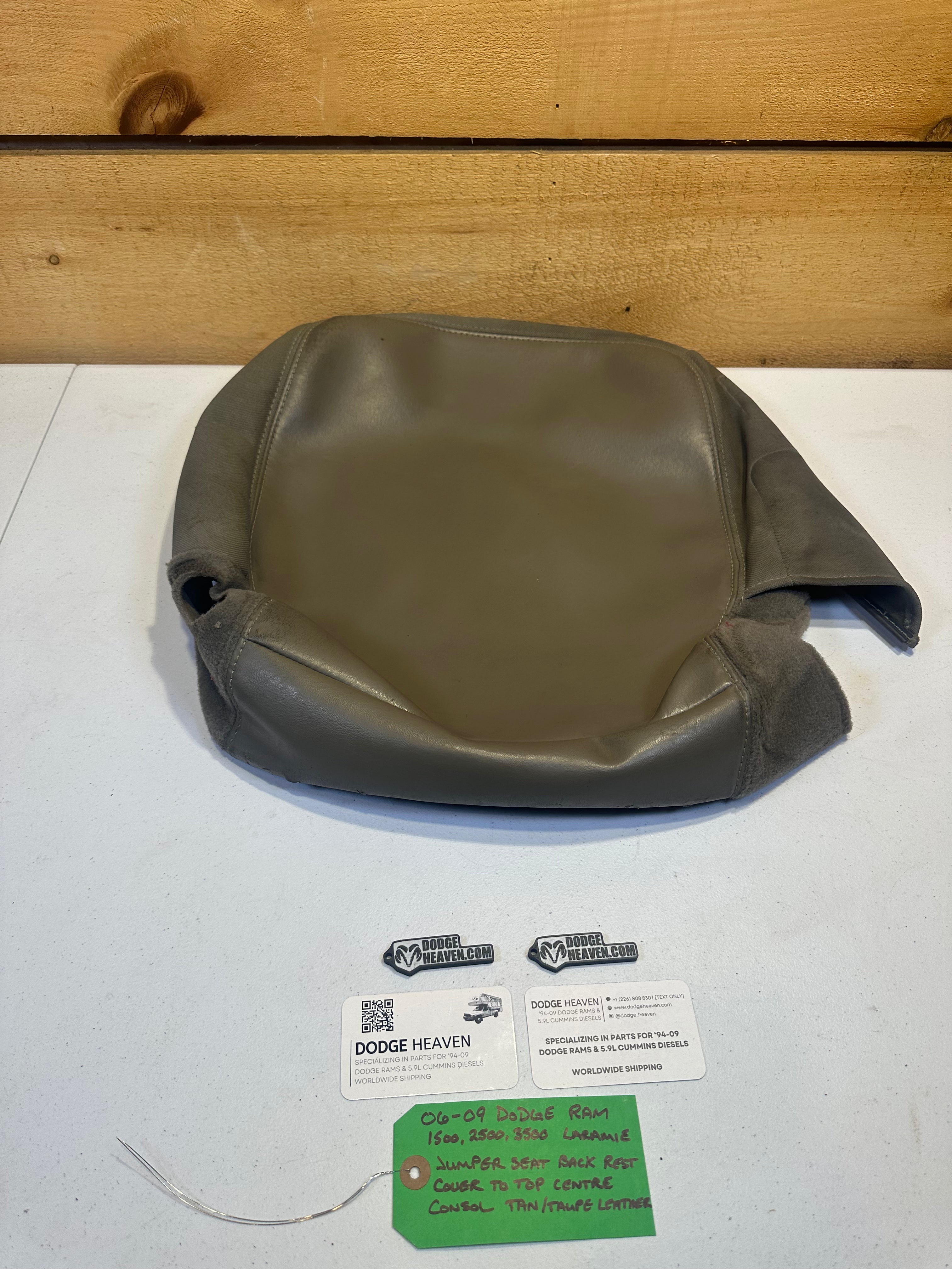2006-2009 Dodge Ram Laramie Jumper Seat Back Rest Cover Tan / Taupe (OEM)