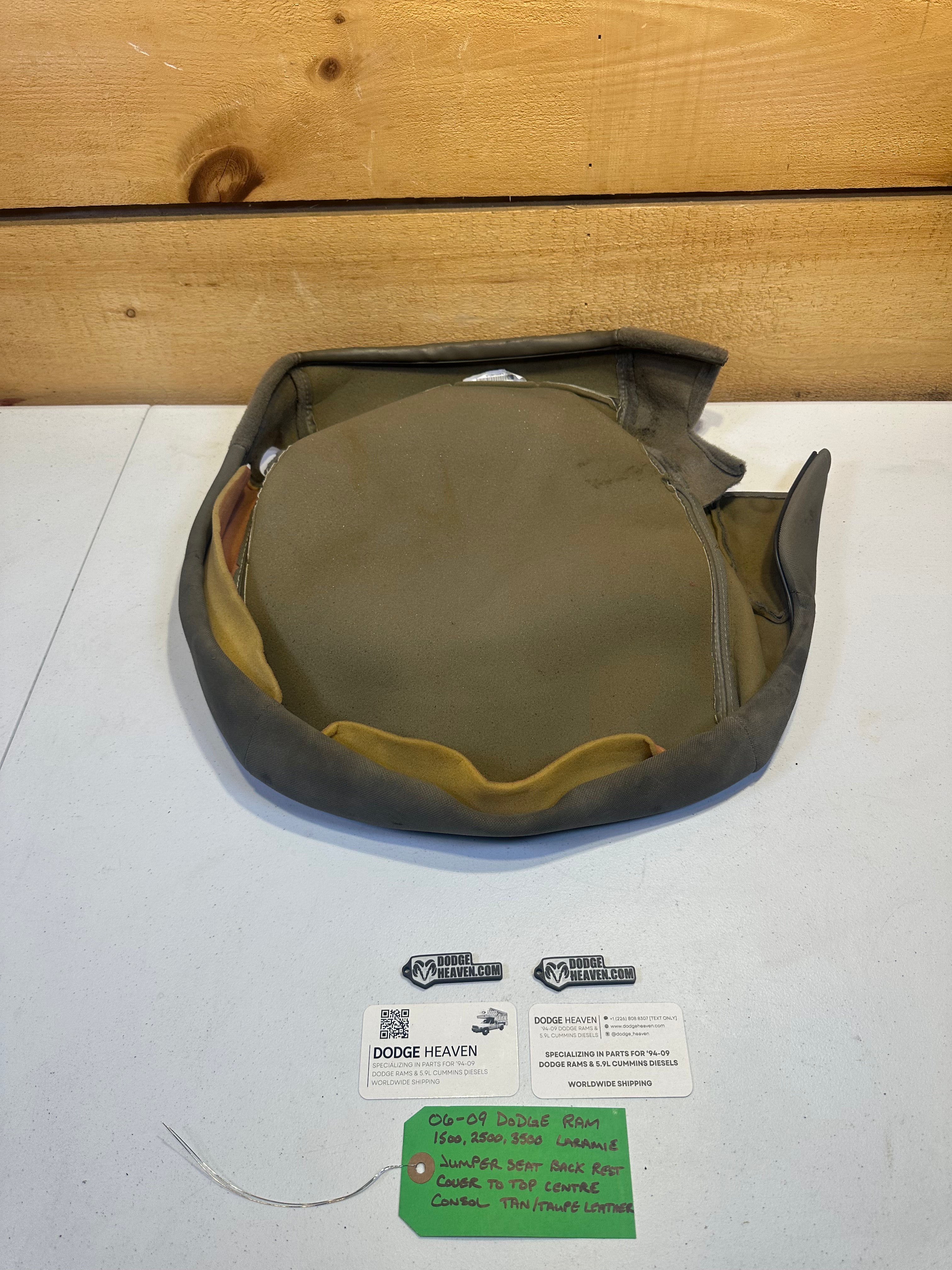 2006-2009 Dodge Ram Laramie Jumper Seat Back Rest Cover Tan / Taupe (OEM)