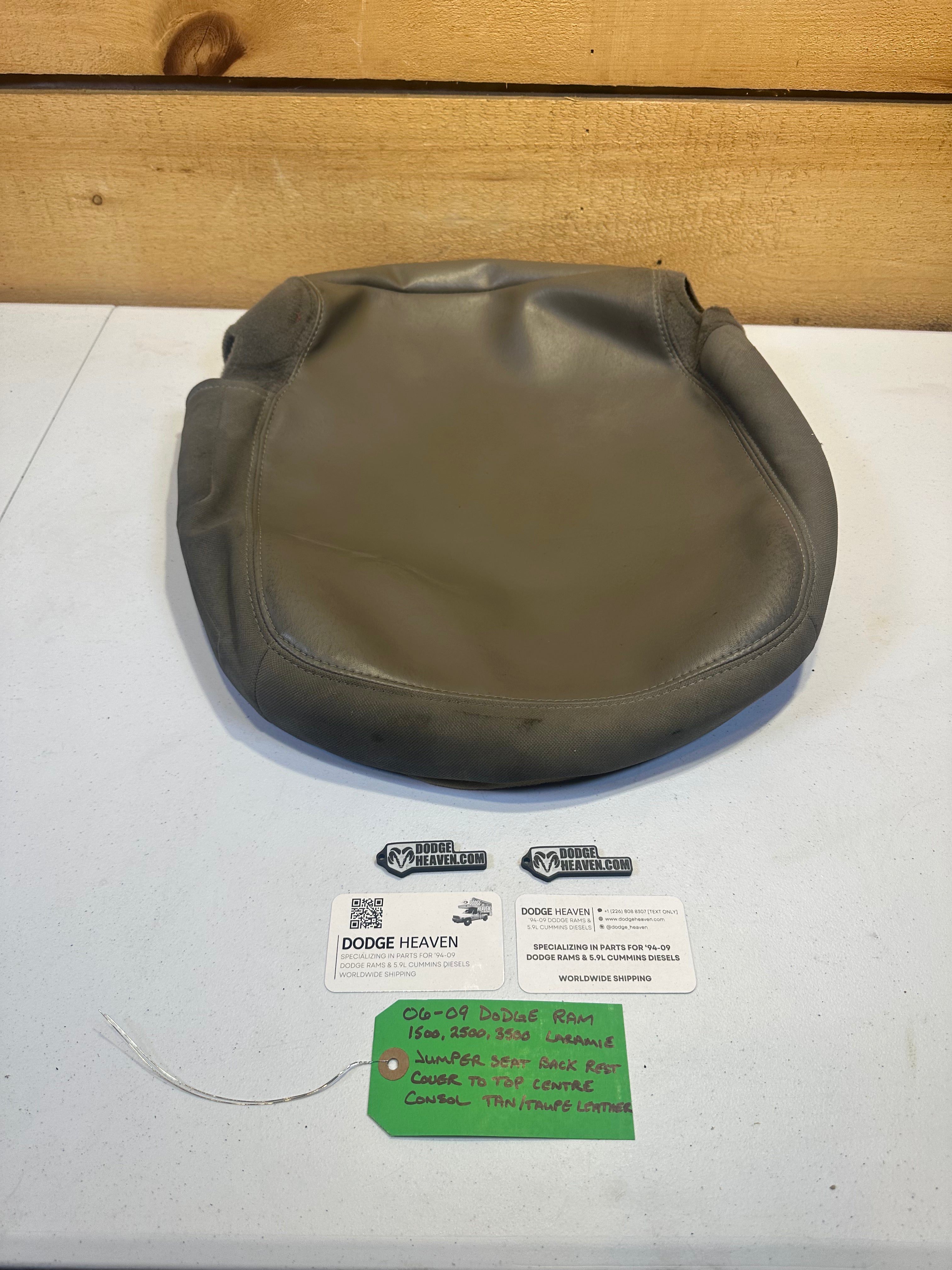2006-2009 Dodge Ram Laramie Jumper Seat Back Rest Cover Tan / Taupe (OEM)