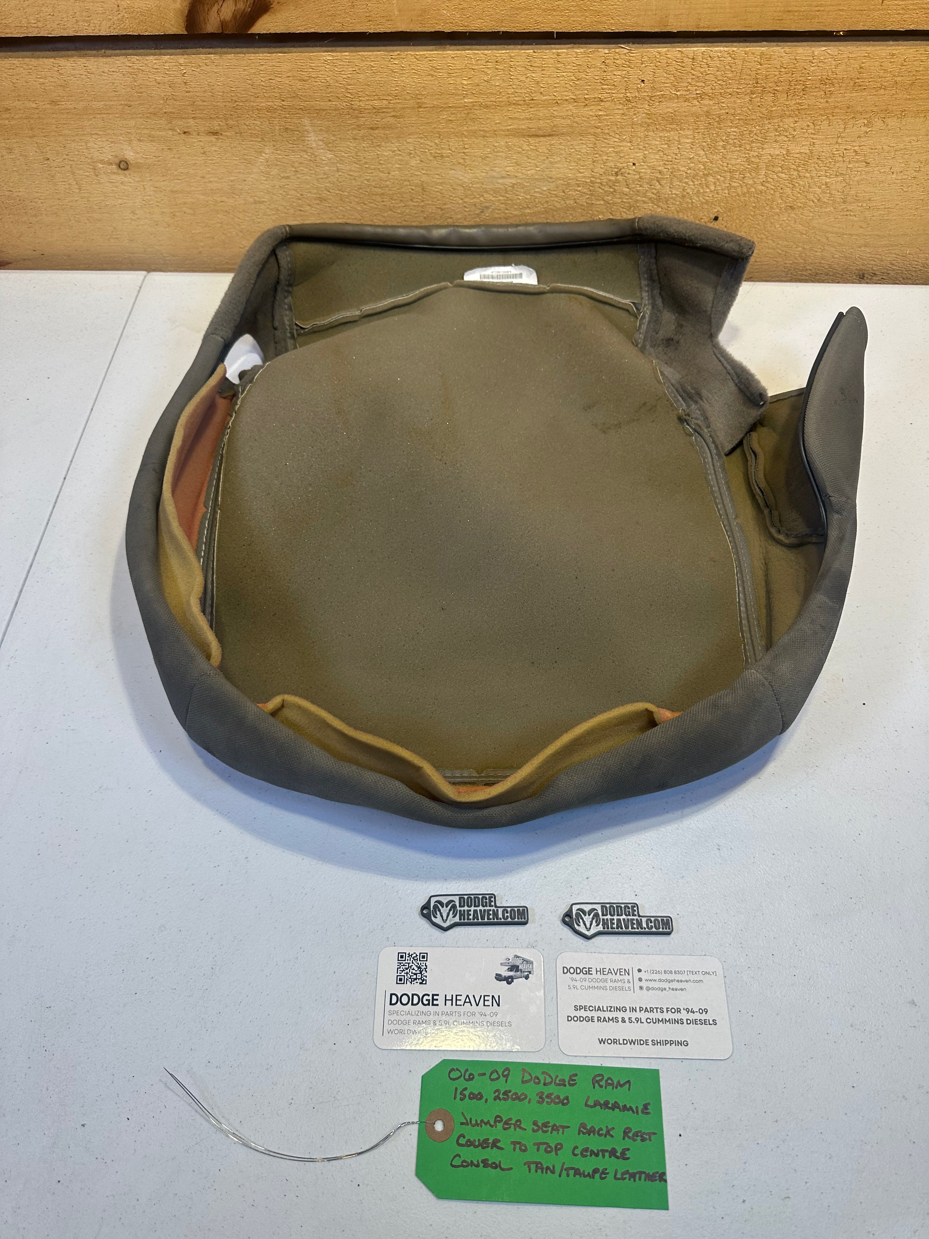2006-2009 Dodge Ram Laramie Jumper Seat Back Rest Cover Tan / Taupe (OEM)