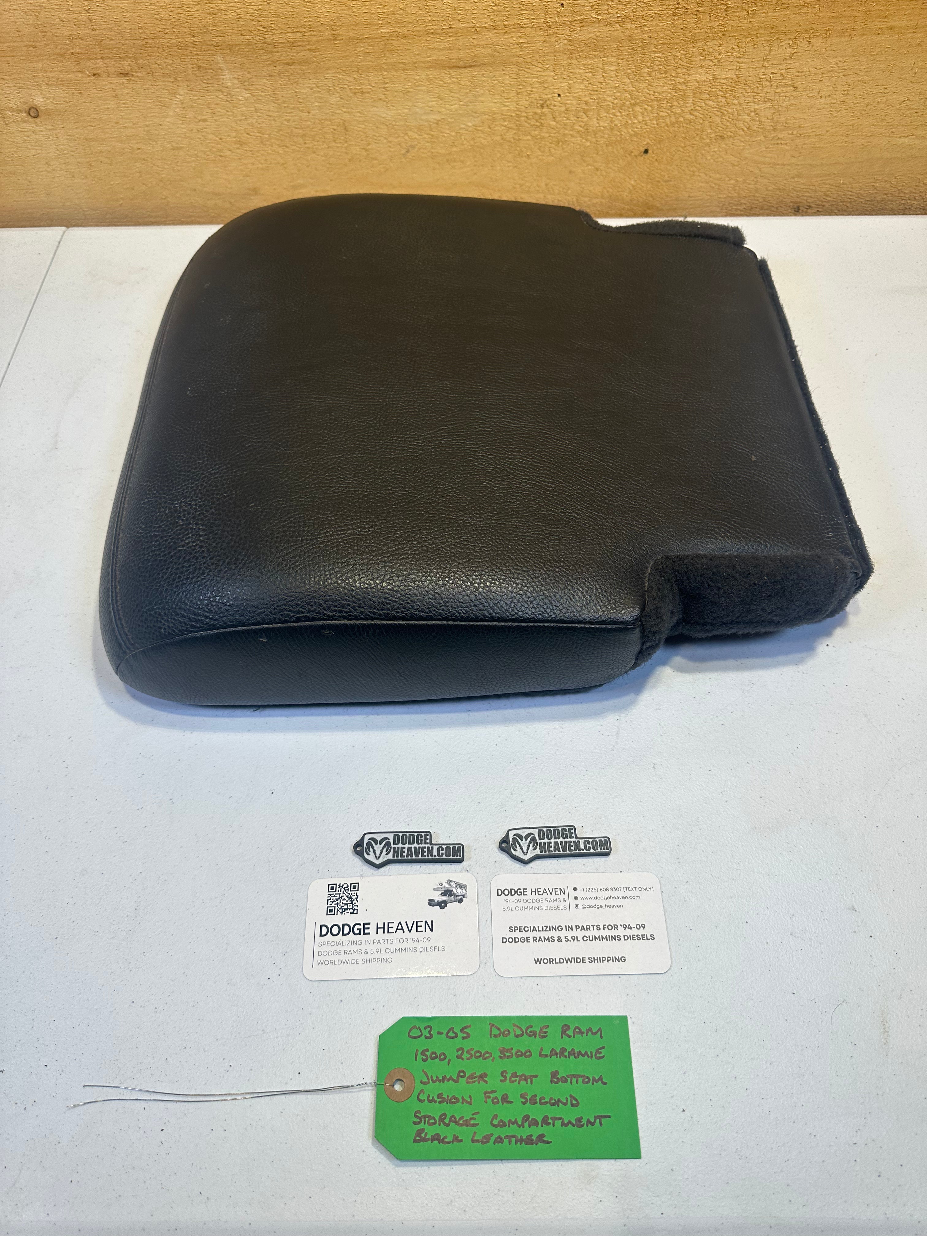 2003-2005 Dodge Ram Jumper Seat Bottom Cushion w Second Storage Compartment Black (OEM)