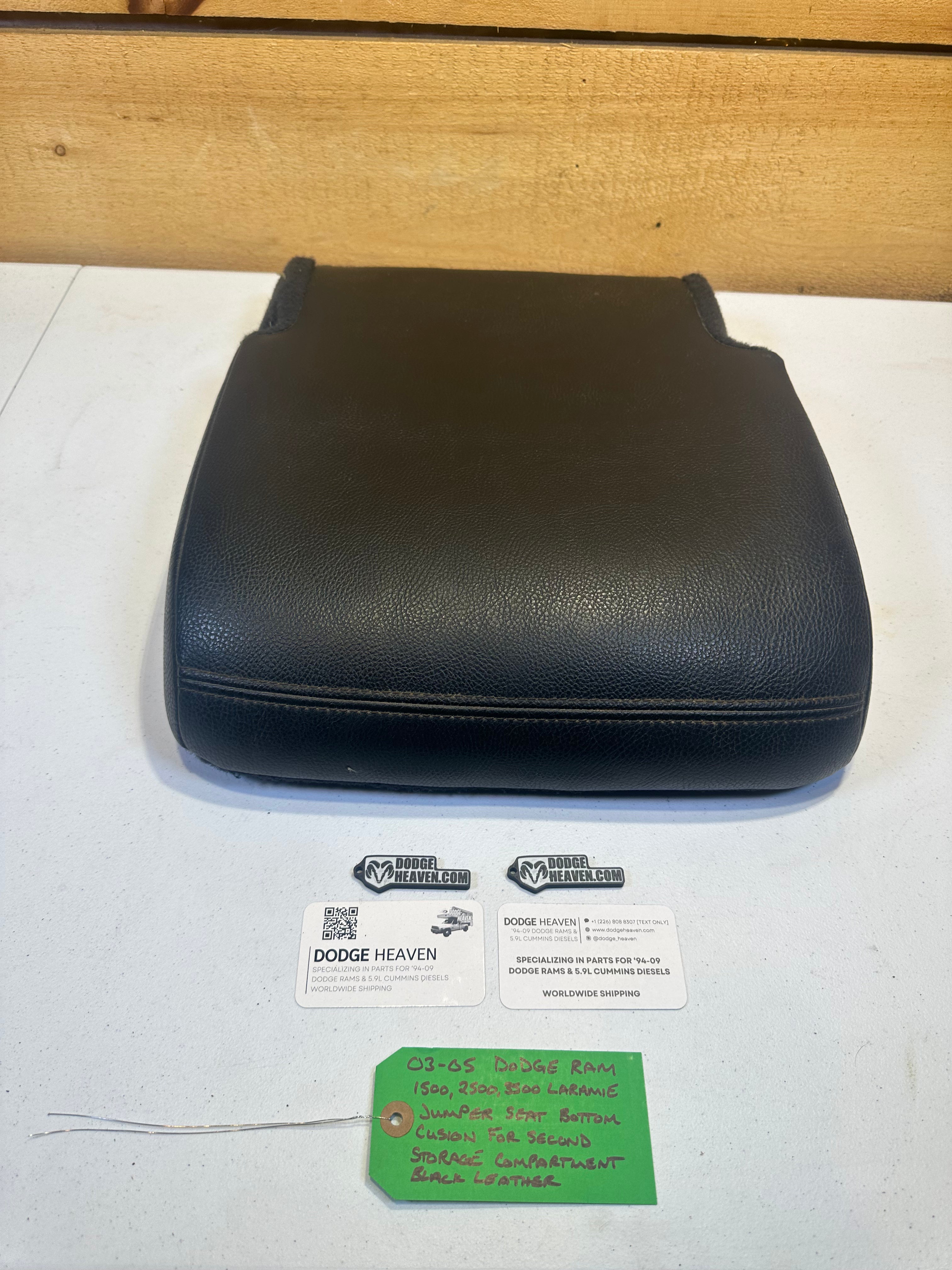 2003-2005 Dodge Ram Jumper Seat Bottom Cushion w Second Storage Compartment Black (OEM)