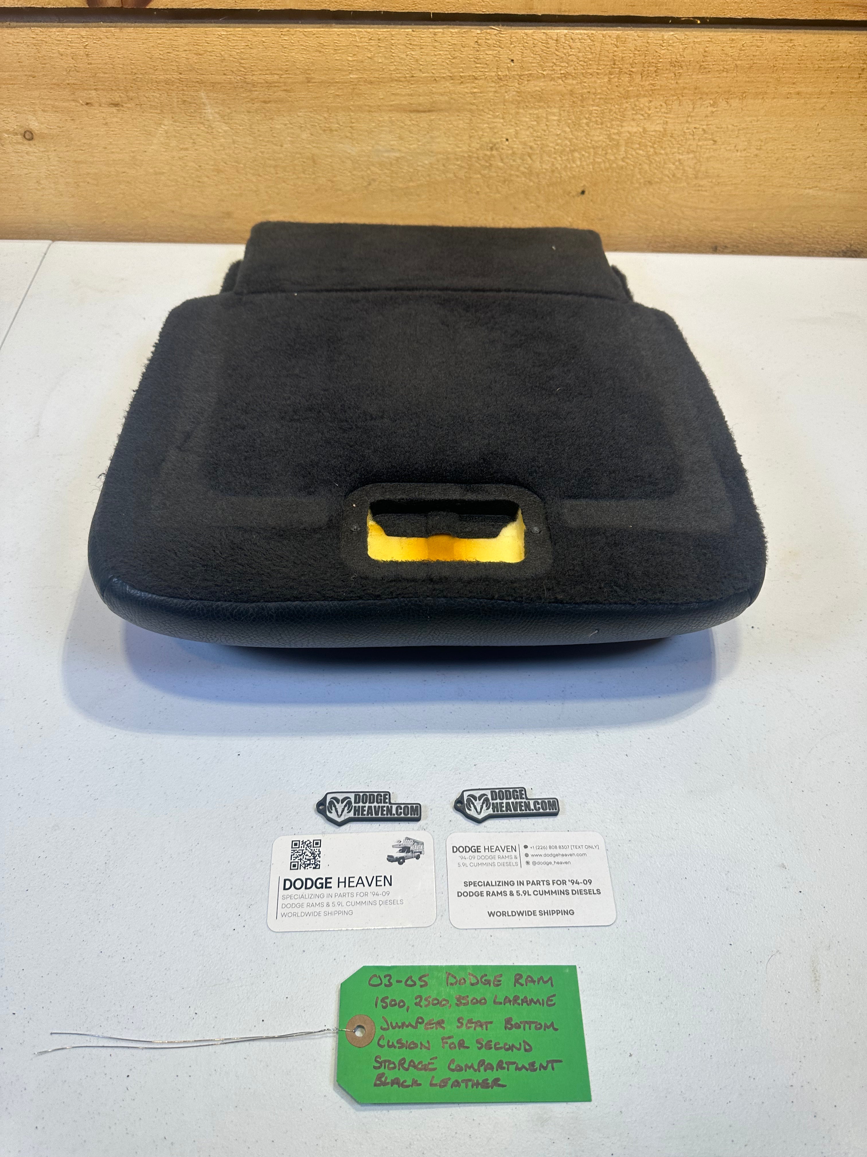 2003-2005 Dodge Ram Jumper Seat Bottom Cushion w Second Storage Compartment Black (OEM)