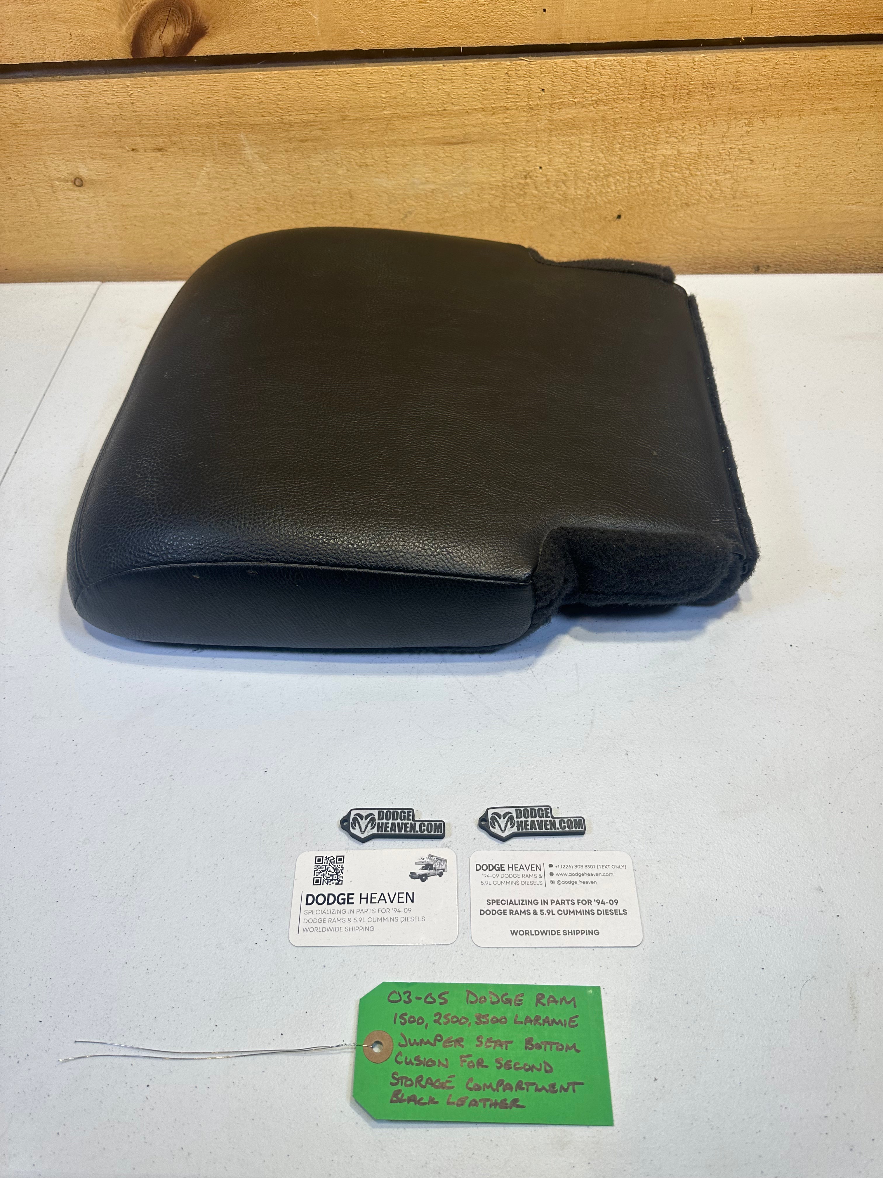 2003-2005 Dodge Ram Jumper Seat Bottom Cushion w Second Storage Compartment Black (OEM)