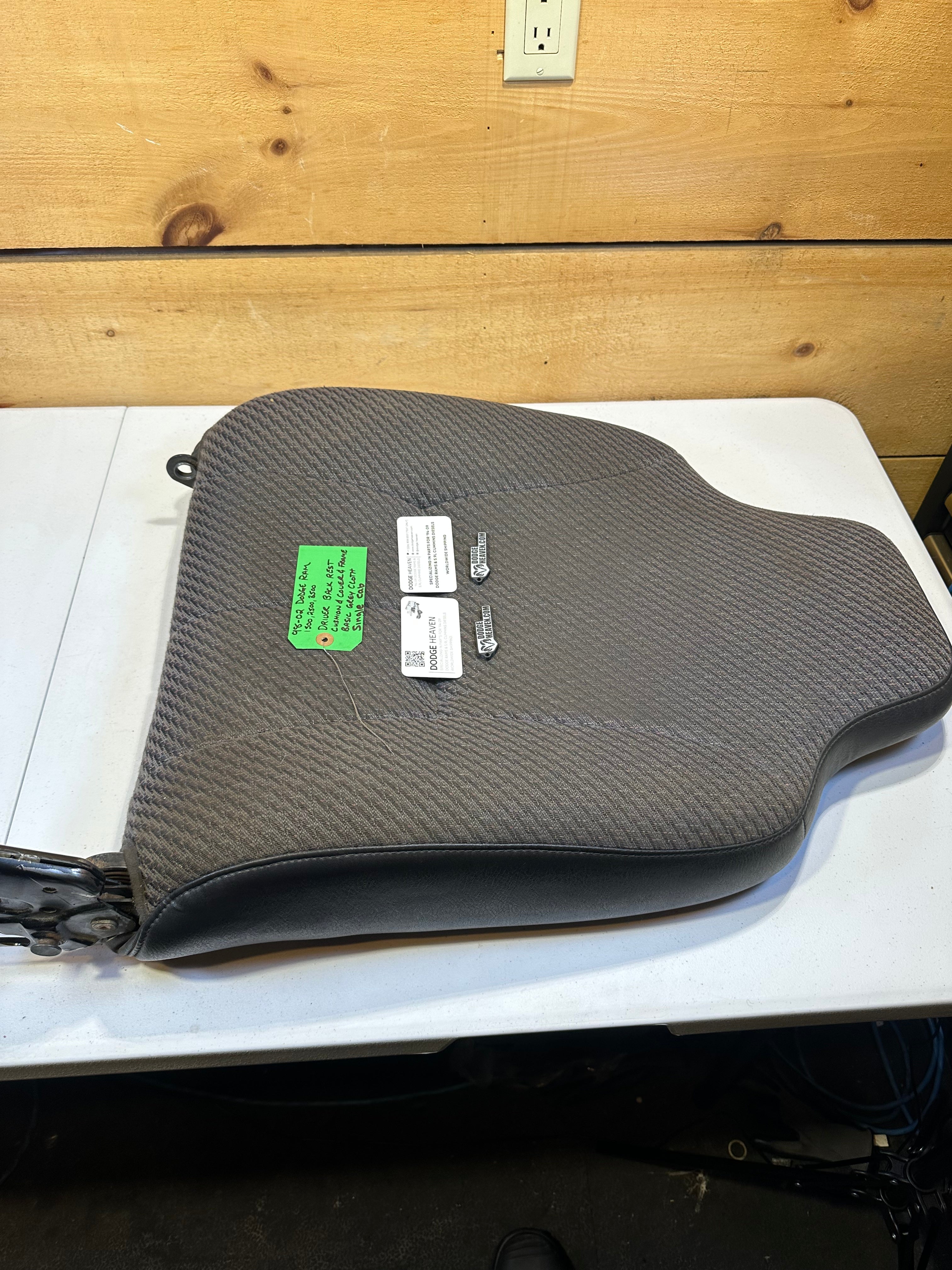 1998-2002 Dodge Ram Single Cab Driver-Side Seat Back Cushion Cover Frame (OEM)