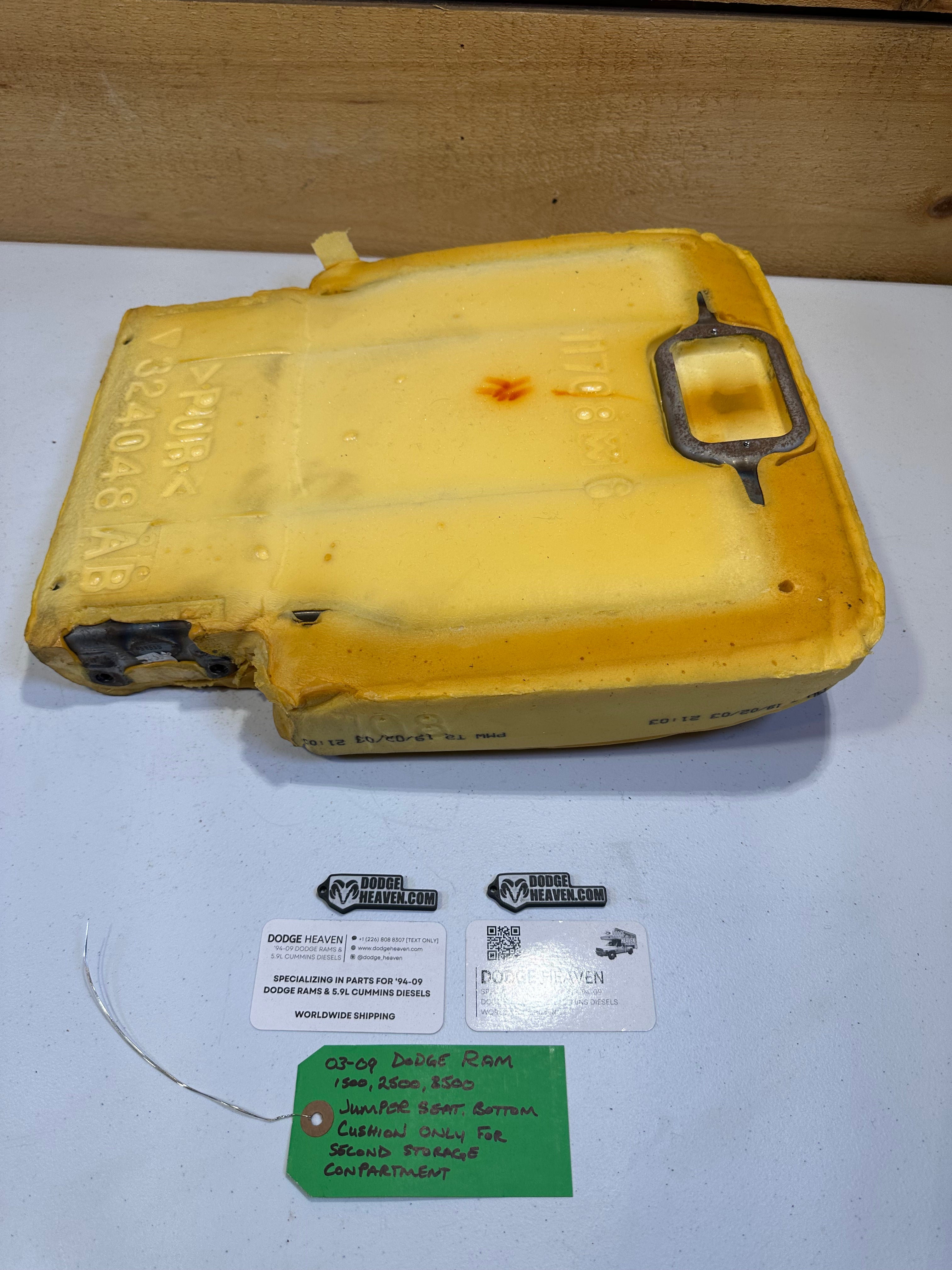 2003-2009 Dodge Ram Jumper Seat Bottom Foam Only for Second Storage Compartment (OEM)