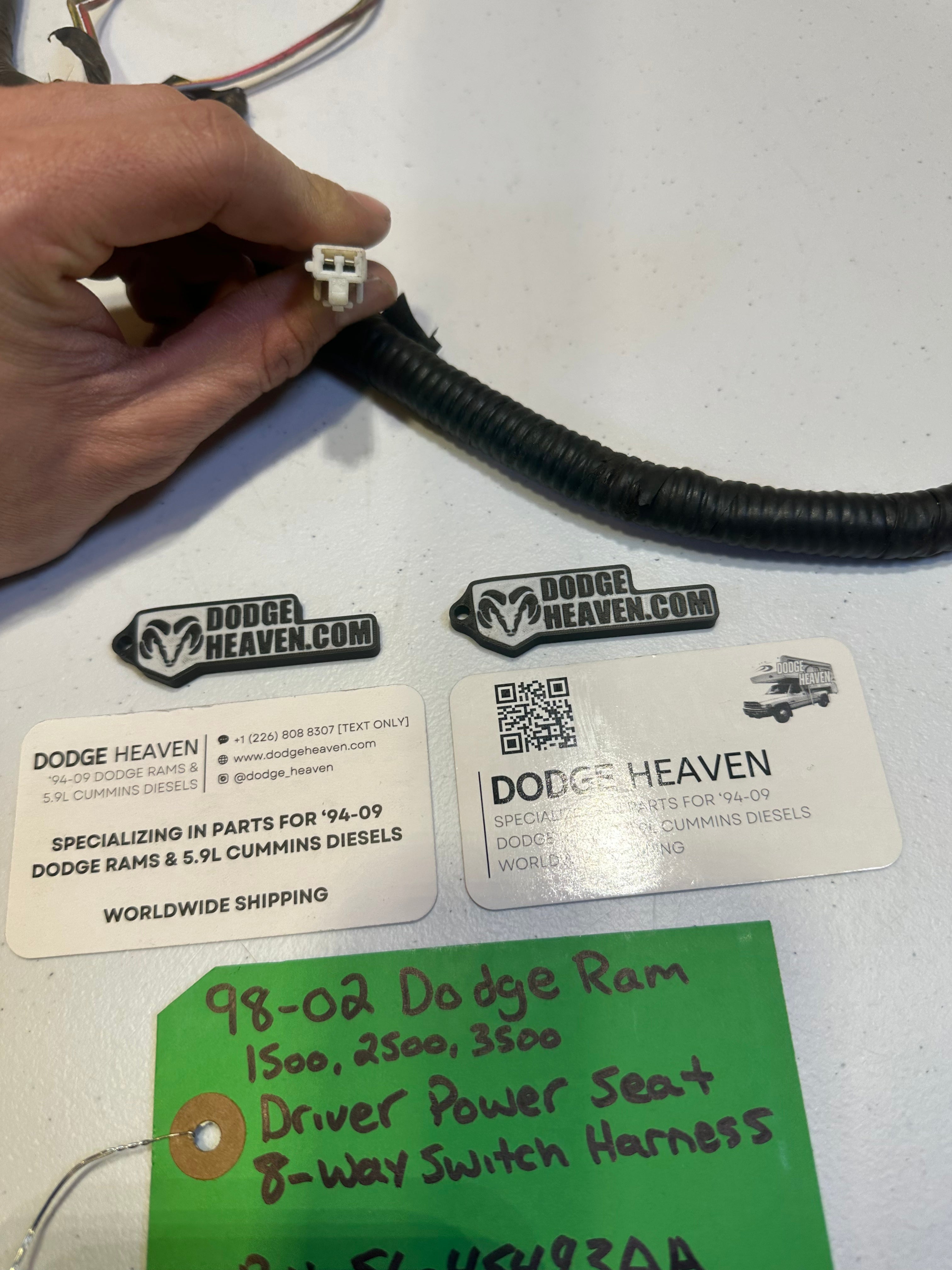 1998-2002 Dodge Ram Driver-Side Power Seat 8-way Switch Wiring Harness (OEM)