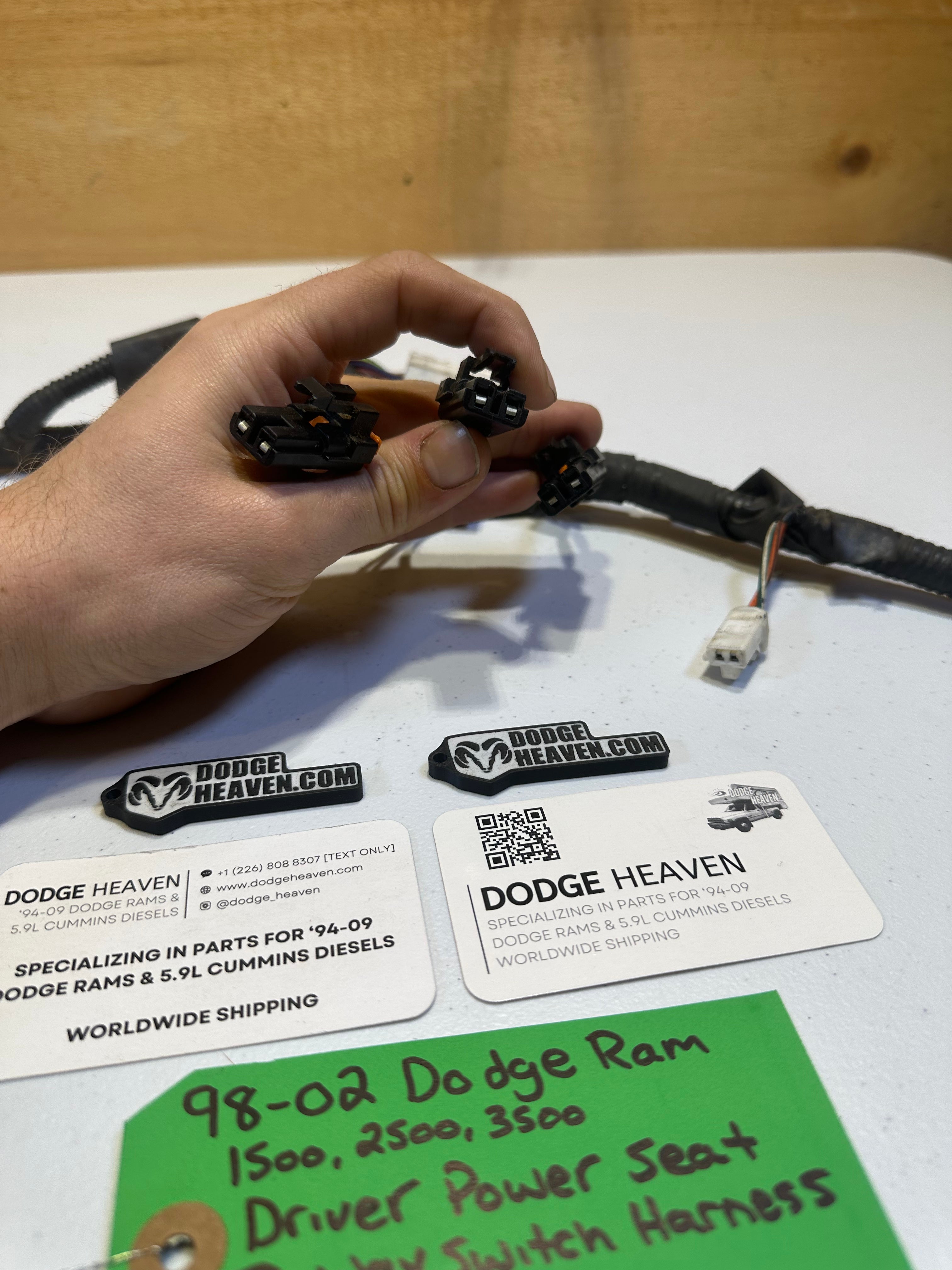 1998-2002 Dodge Ram Driver-Side Power Seat 8-way Switch Wiring Harness (OEM)