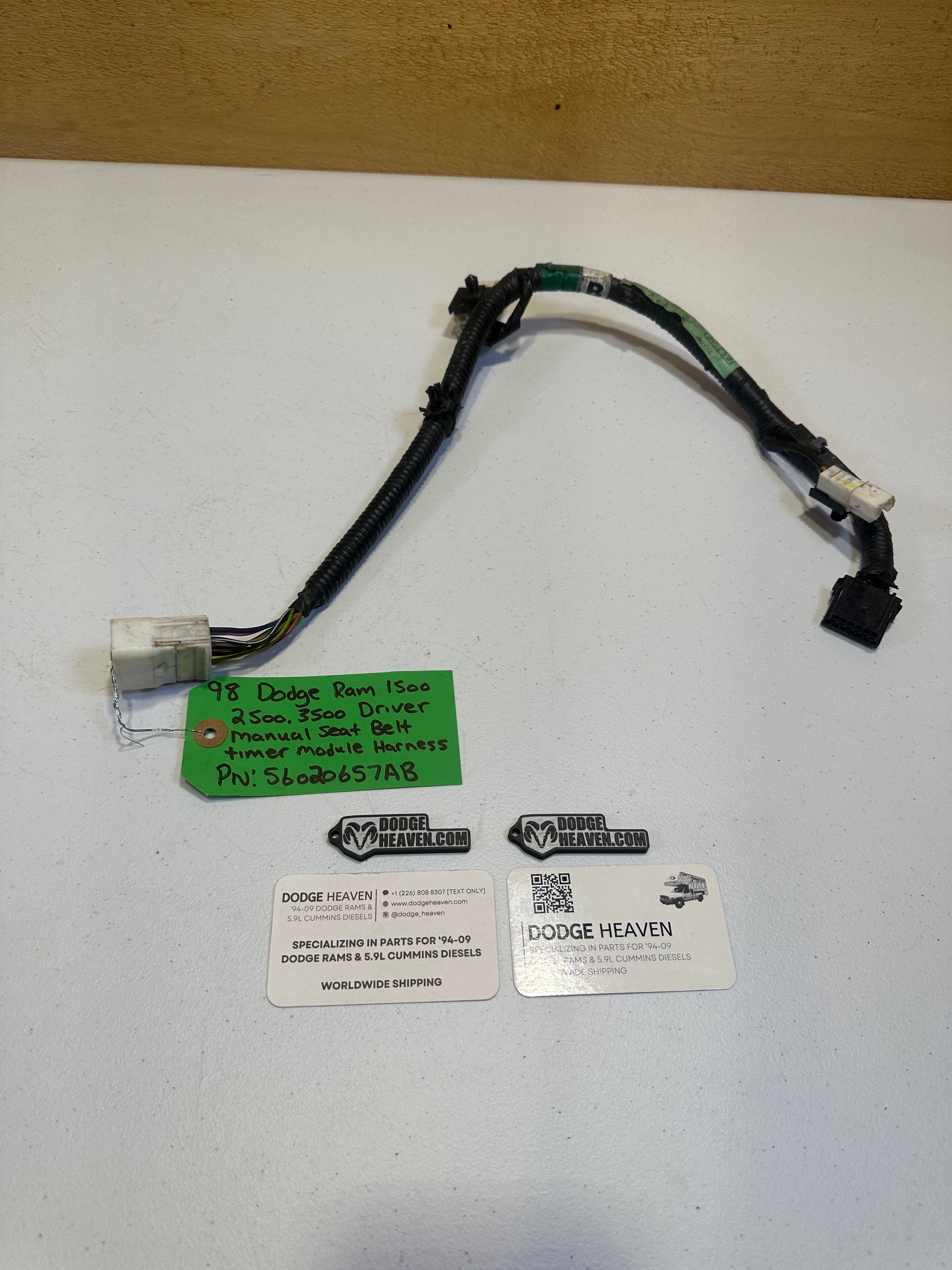 1998-1998 Dodge Ram Manual Driver-Side Seat Belt Timer Module Harness (OEM)