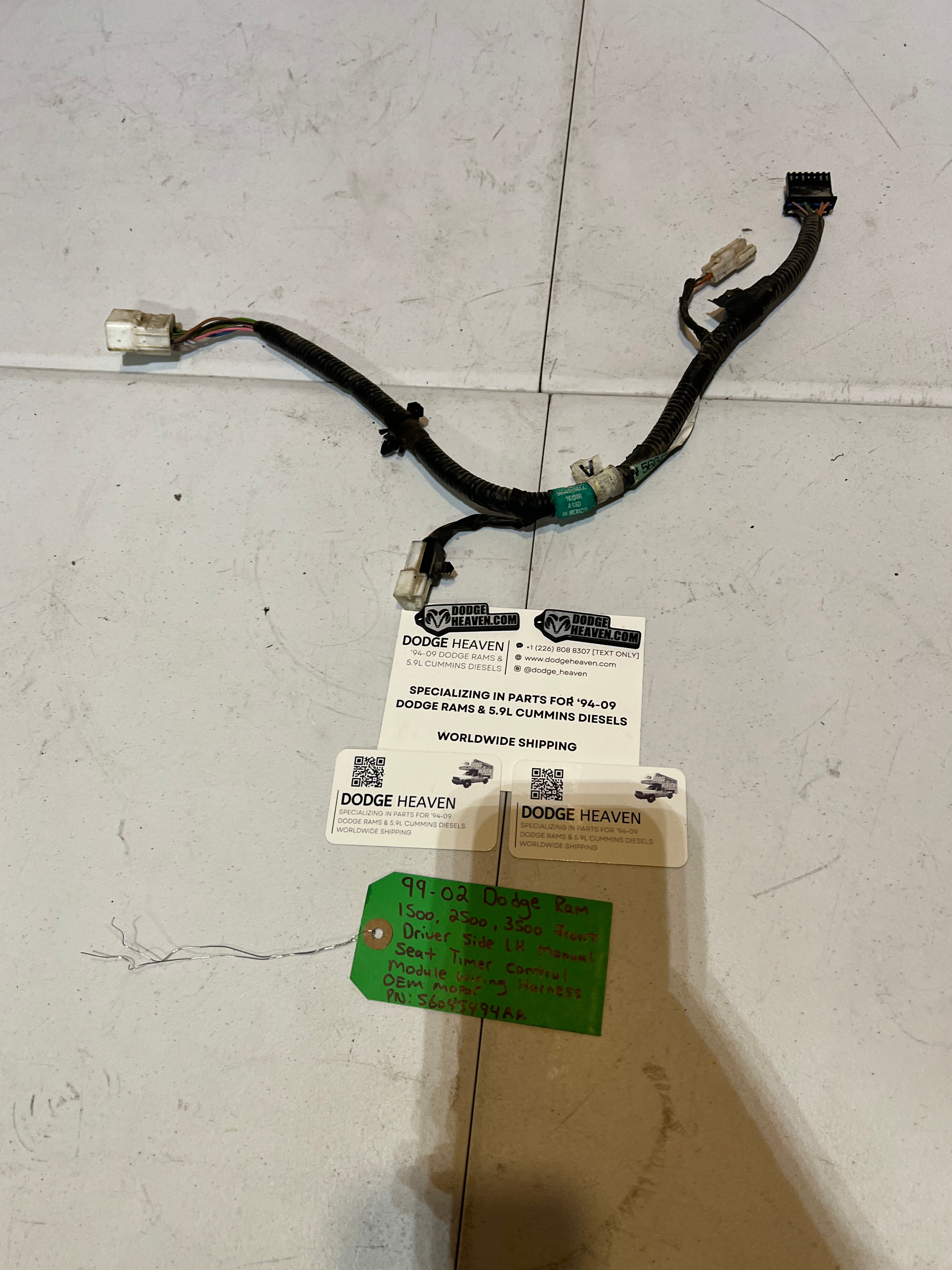 1999-2002 Dodge Ram Driver-Side Manual Seat Timer Control Module Harness (OEM)