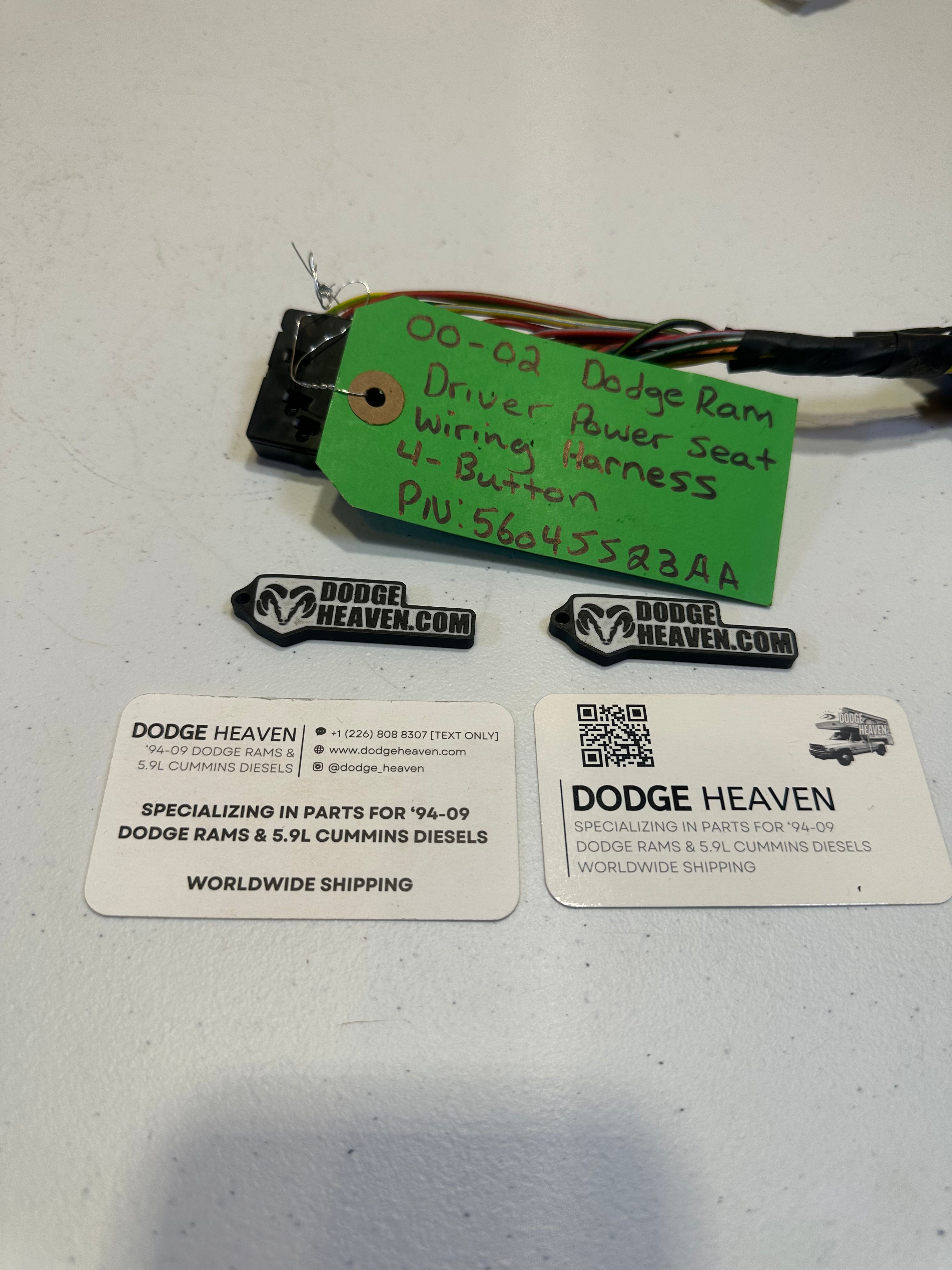 2000-2002 Dodge Ram Driver-Side Power Seat Wiring Harness 4-Button (OEM)