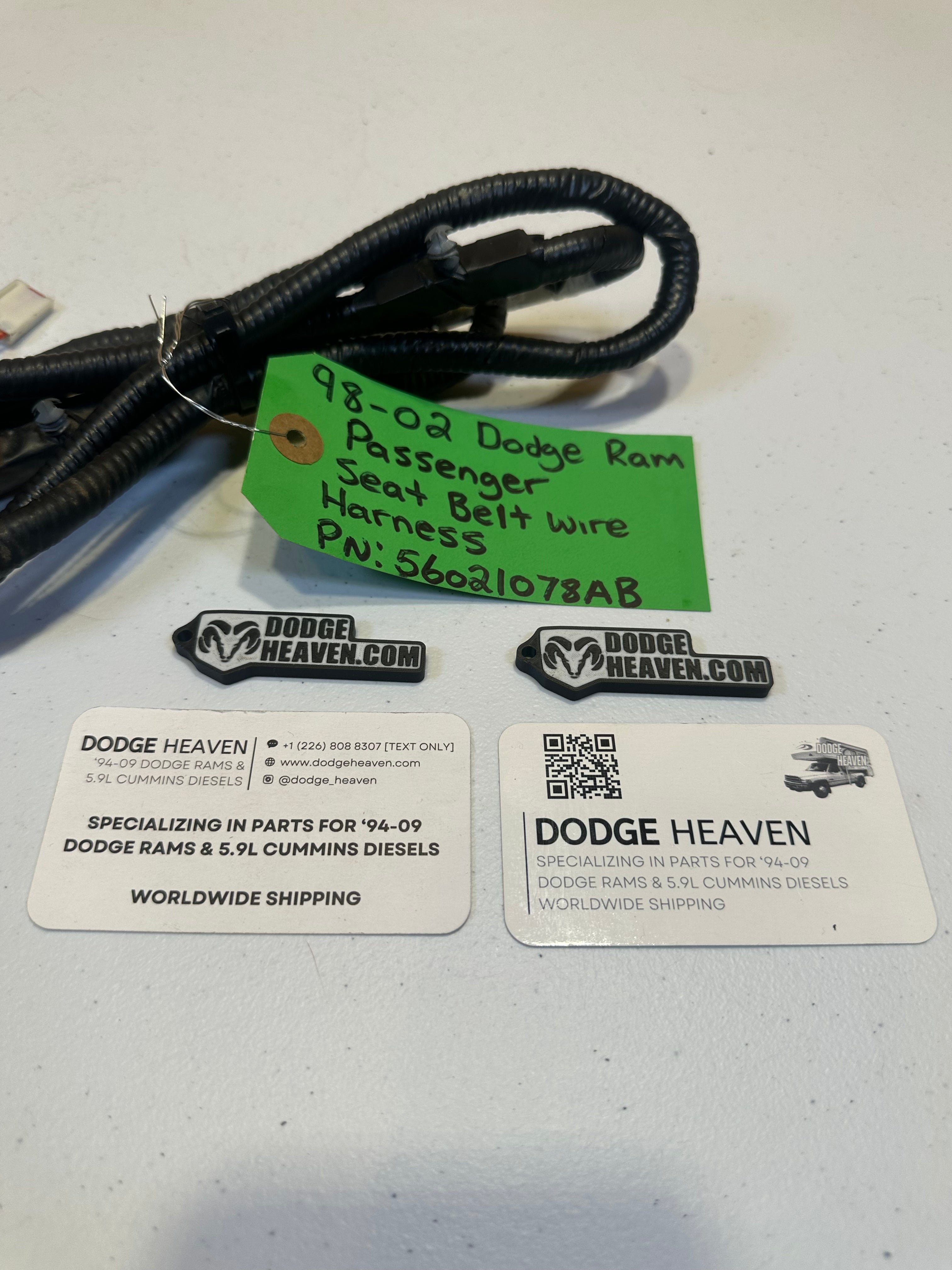 1998-2002 Dodge Ram Passenger-Side Seat Belt Wiring Harness (OEM)